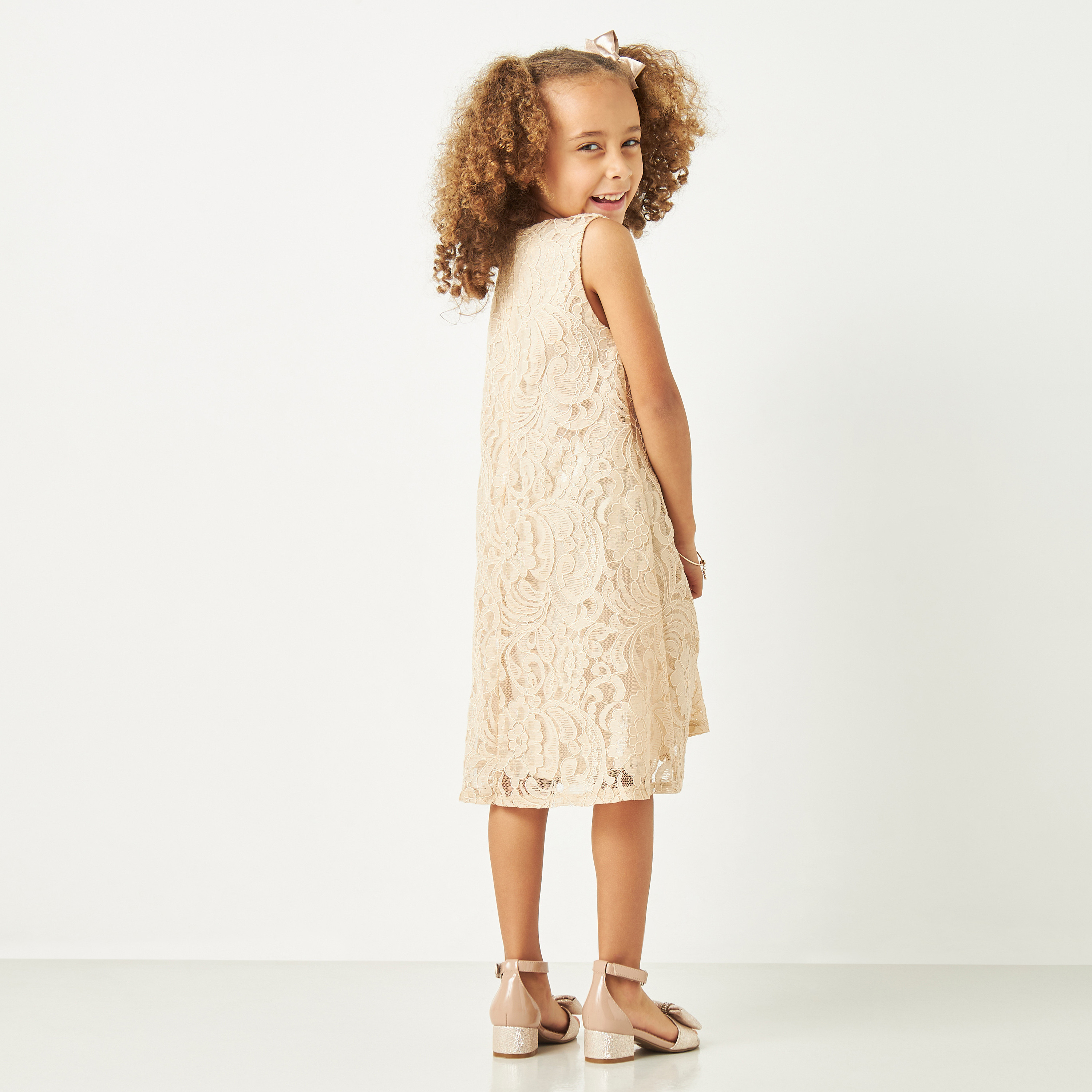 Little Golden Apple Floral Lace Textured Sleeveless Dress-girls-clothing-dressesandjumpsuits-image-3