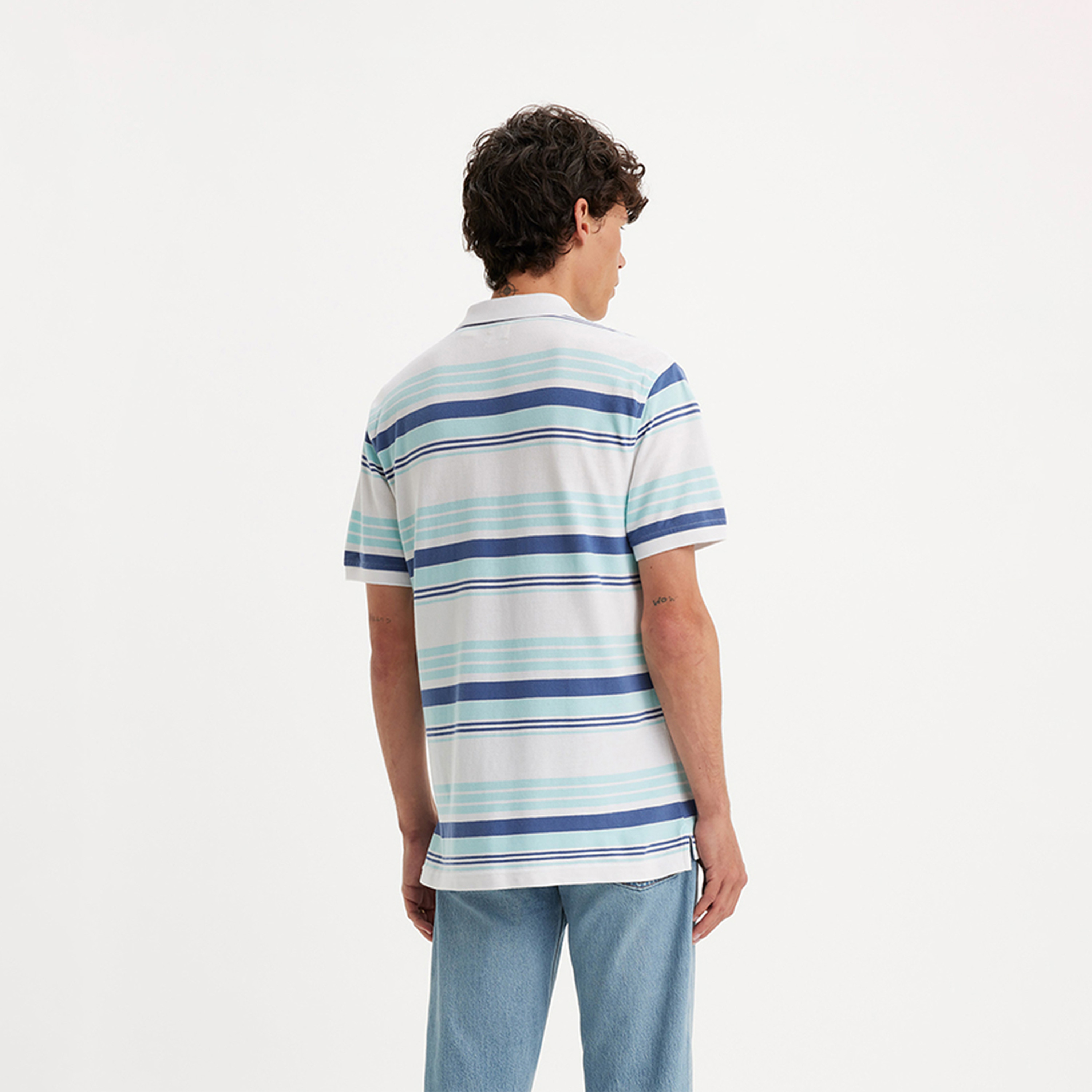 Levi's Men's Stripes Collared Short Sleeves Polo T-shirt-men-clothing-tshirtsandpolos-polos-image-3