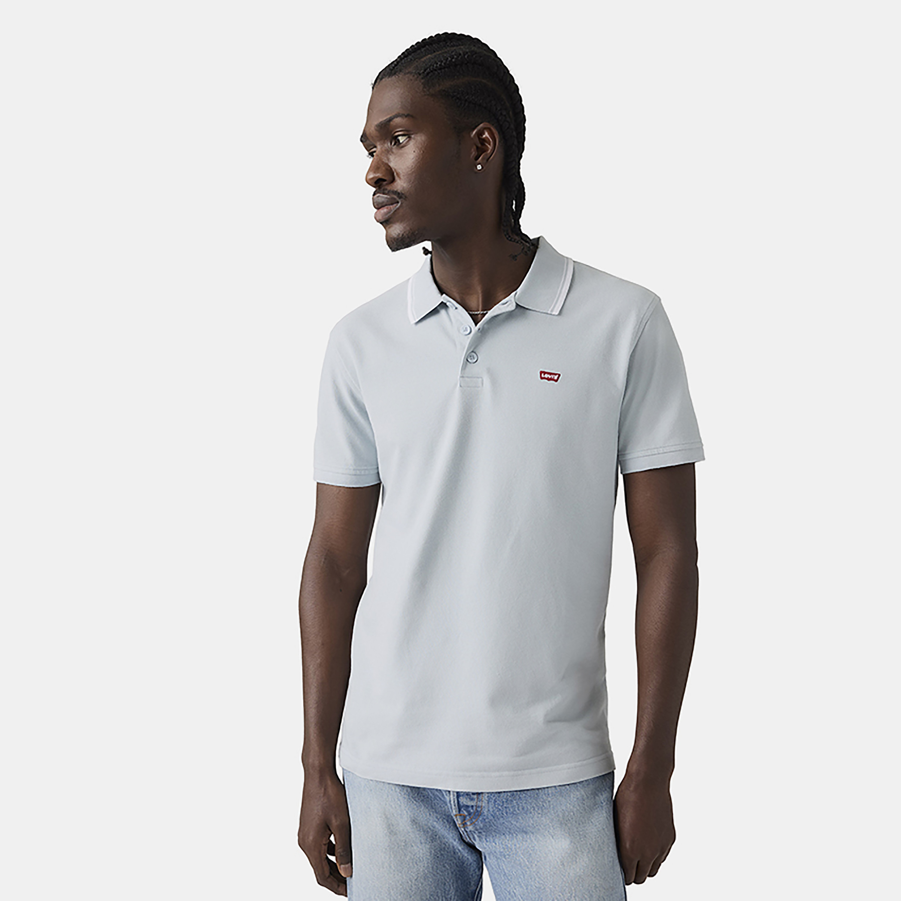 تي شيرت بولو رجالي سادة بأكمام قصيرة وياقة من ليفايس-men-clothing-tshirtsandpolos-polos-image-1