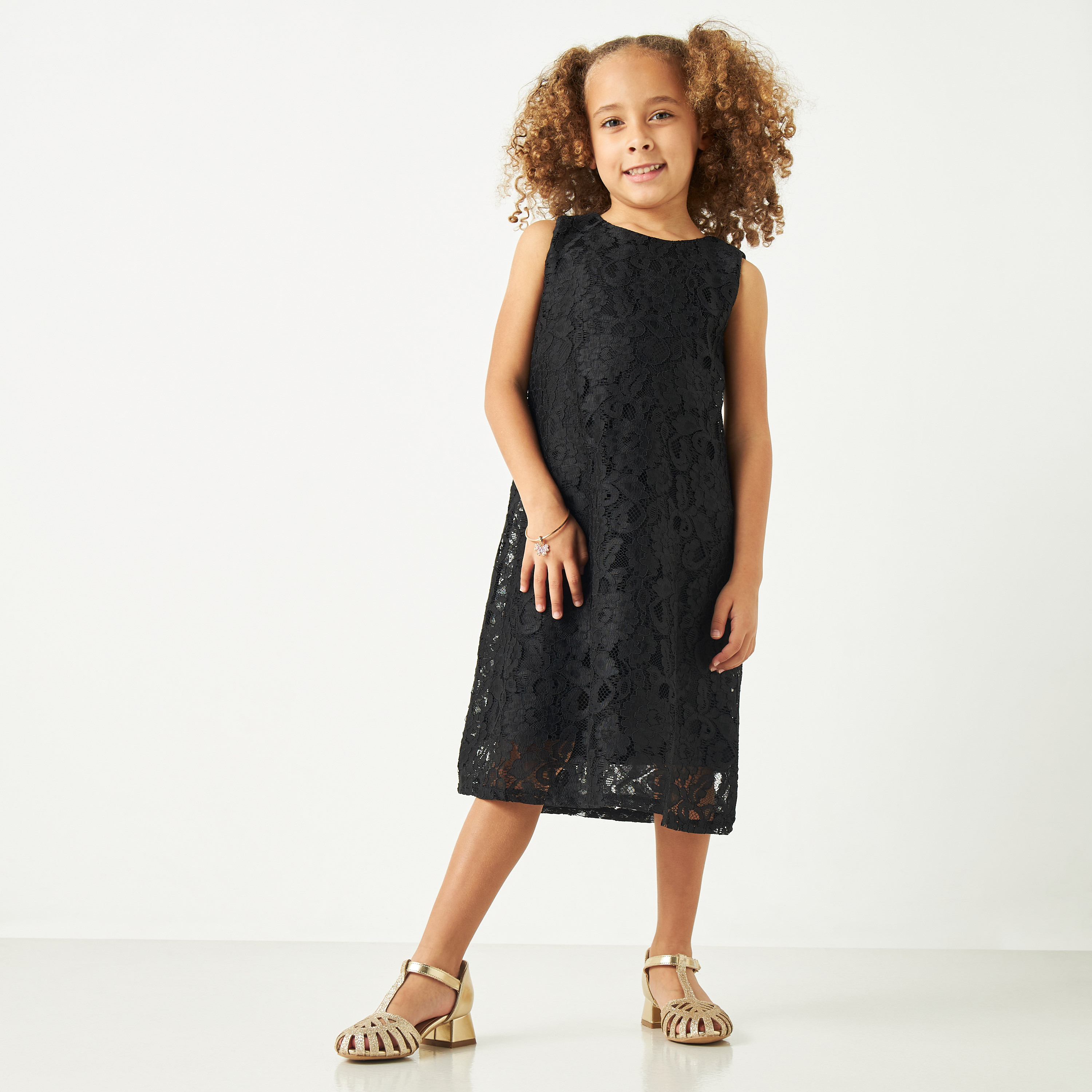 Little Golden Apple Floral Lace Sleeveless Dress-girls-clothing-dressesandjumpsuits-image-1