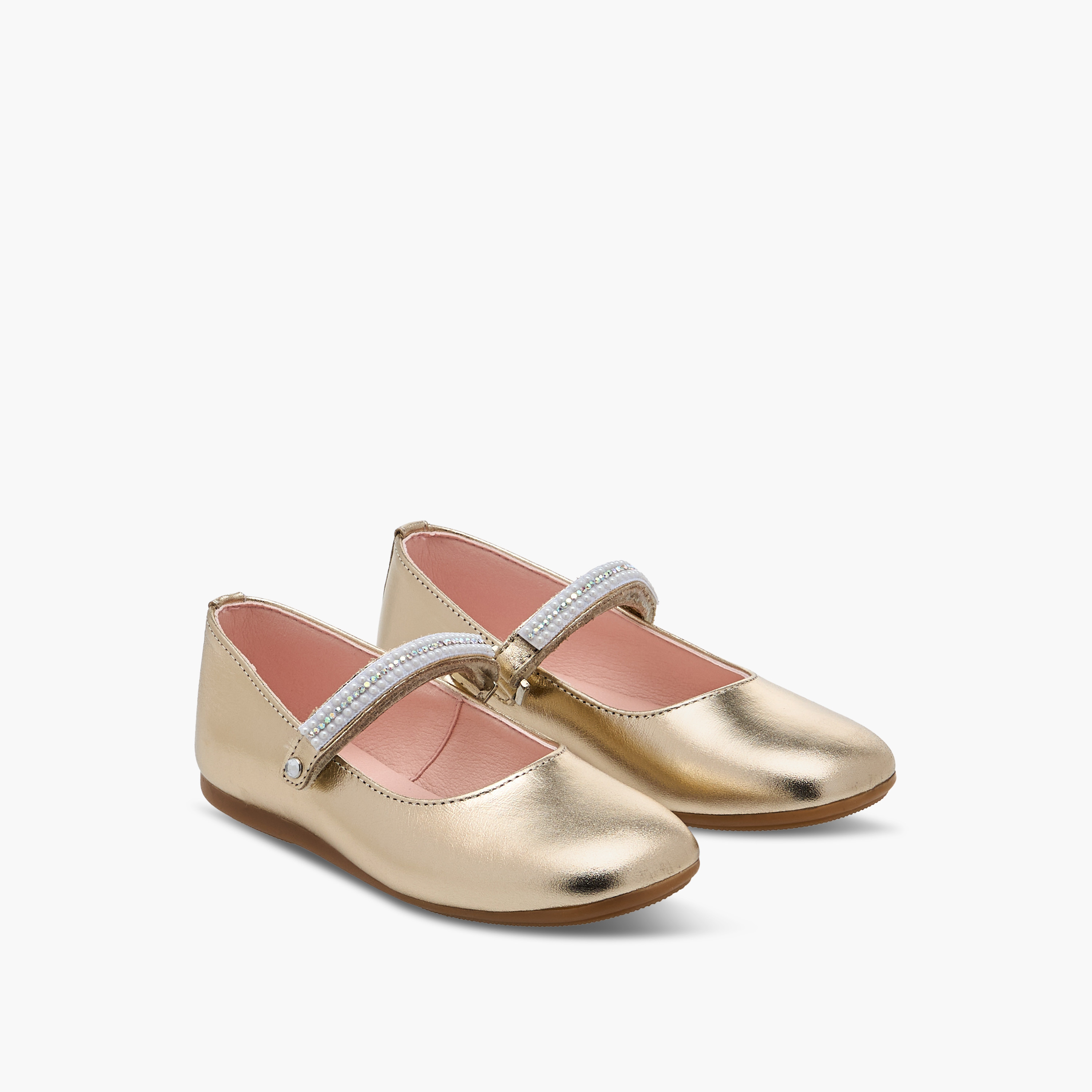 حذاء ماري جين مزين باللؤلؤ بشريط إغلاق لاصق للبنات من بابلوسكي-girls-shoes-maryjanes-image-1