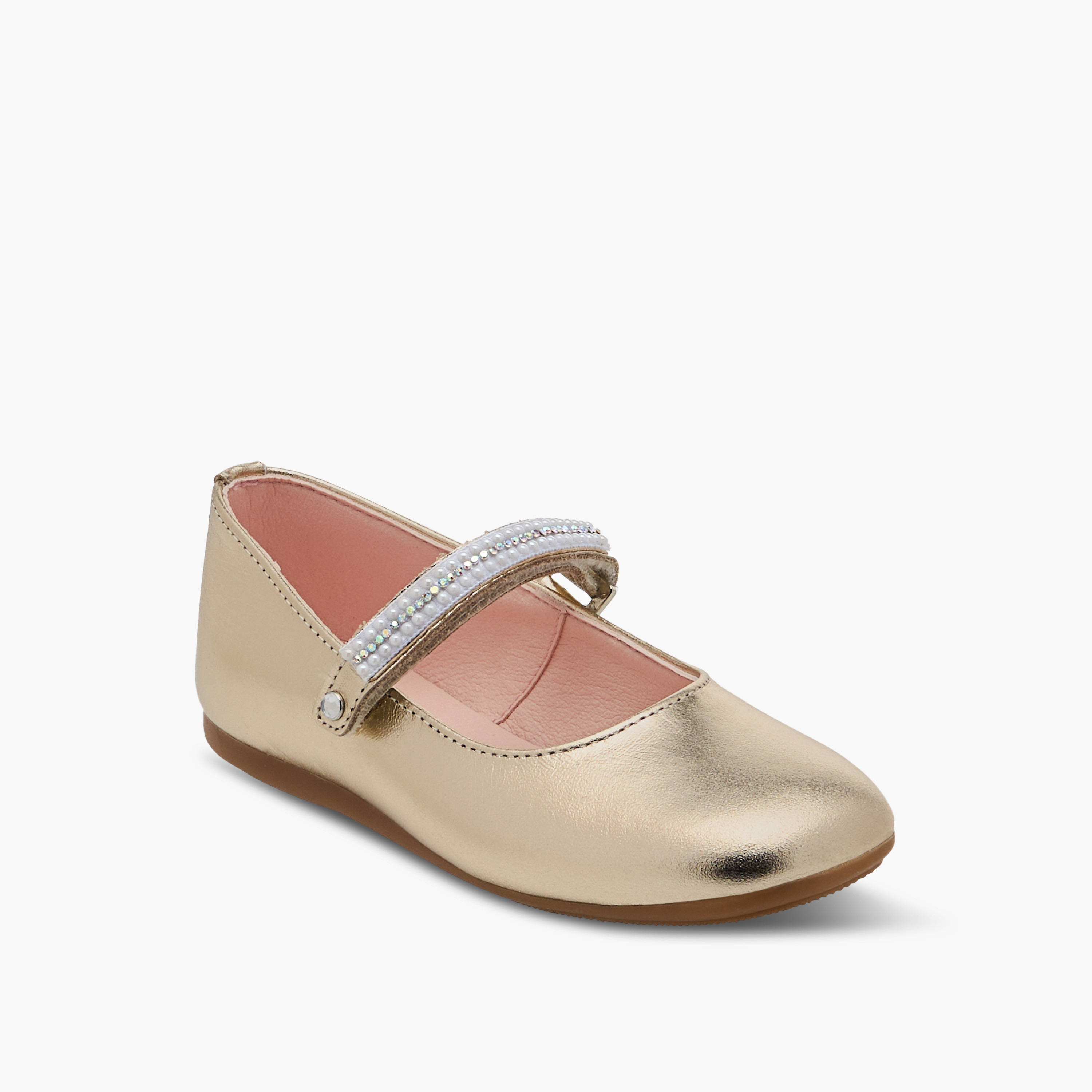 حذاء ماري جين مزين باللؤلؤ بشريط إغلاق لاصق للبنات من بابلوسكي-girls-shoes-maryjanes-image-2