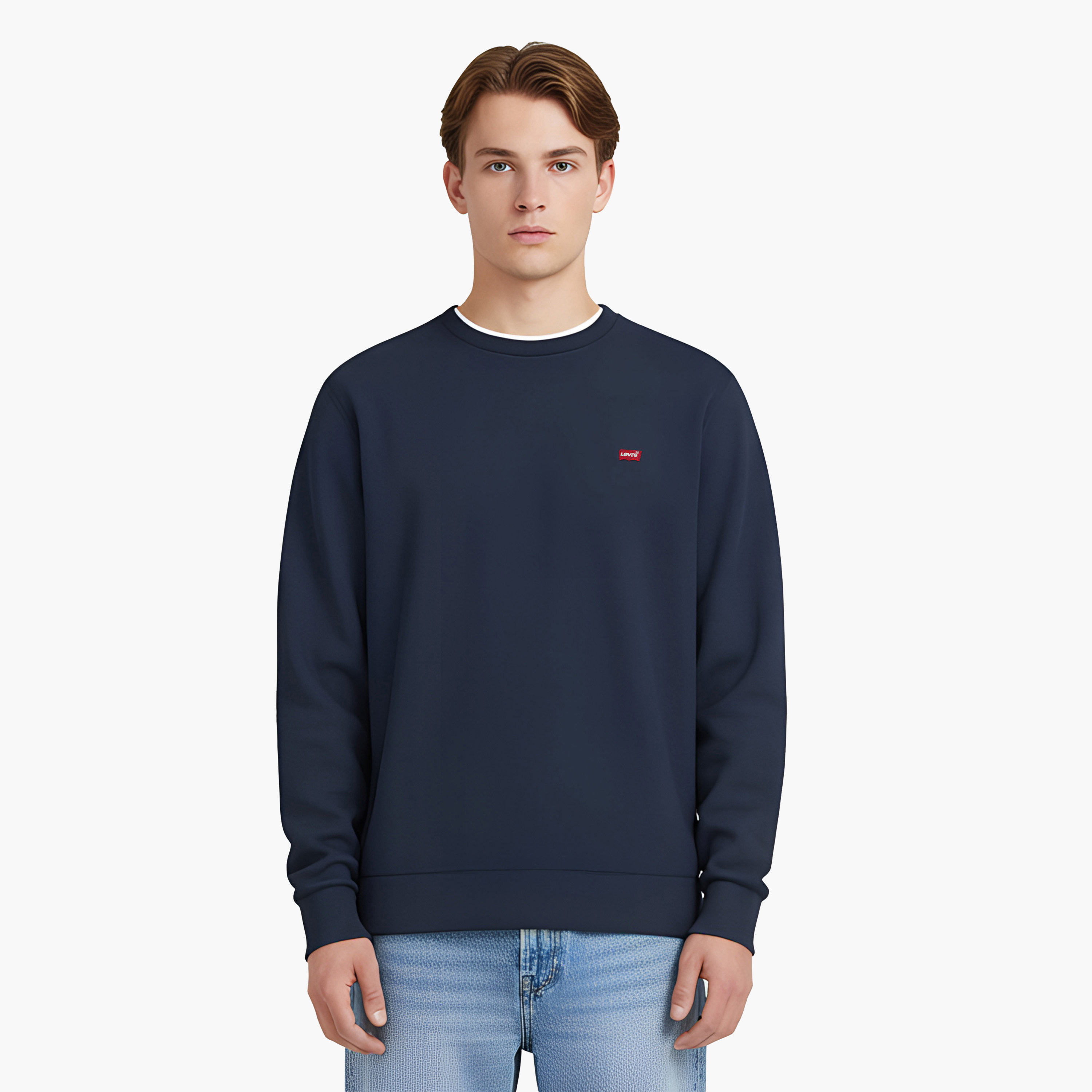 سويت شيرت رجالي سادة برقبة دائرية وأكمام طويلة من ليفايس-men-winterwear-hoodiesandsweatshirts-image-1