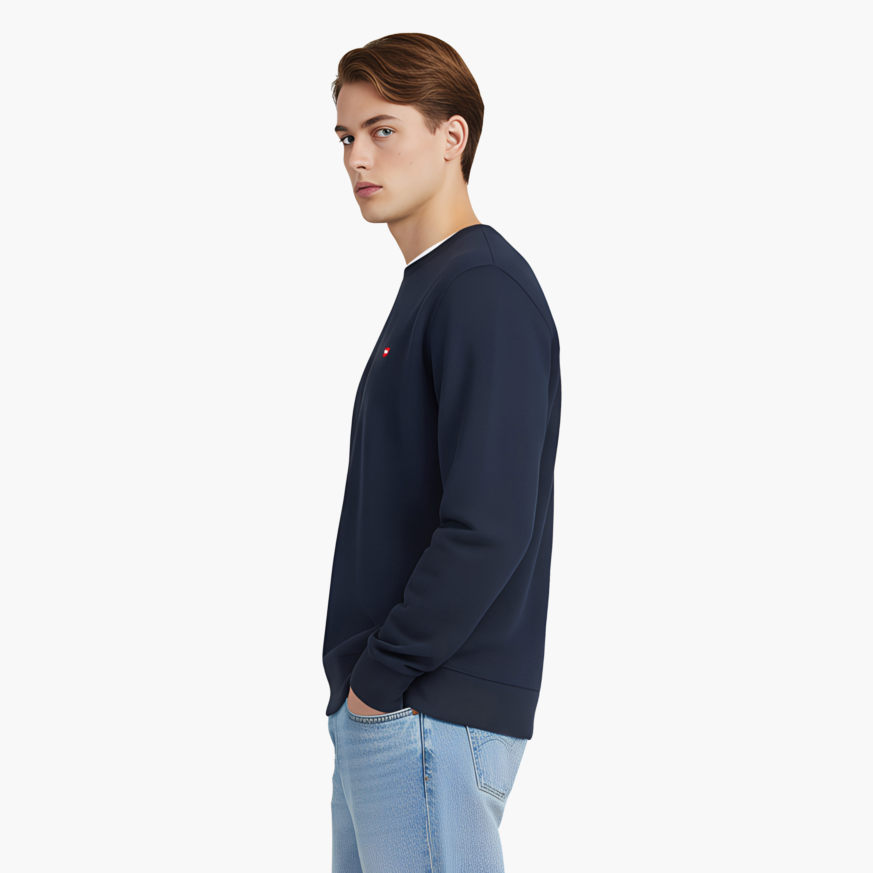 سويت شيرت رجالي سادة برقبة دائرية وأكمام طويلة من ليفايس-men-winterwear-hoodiesandsweatshirts-image-3