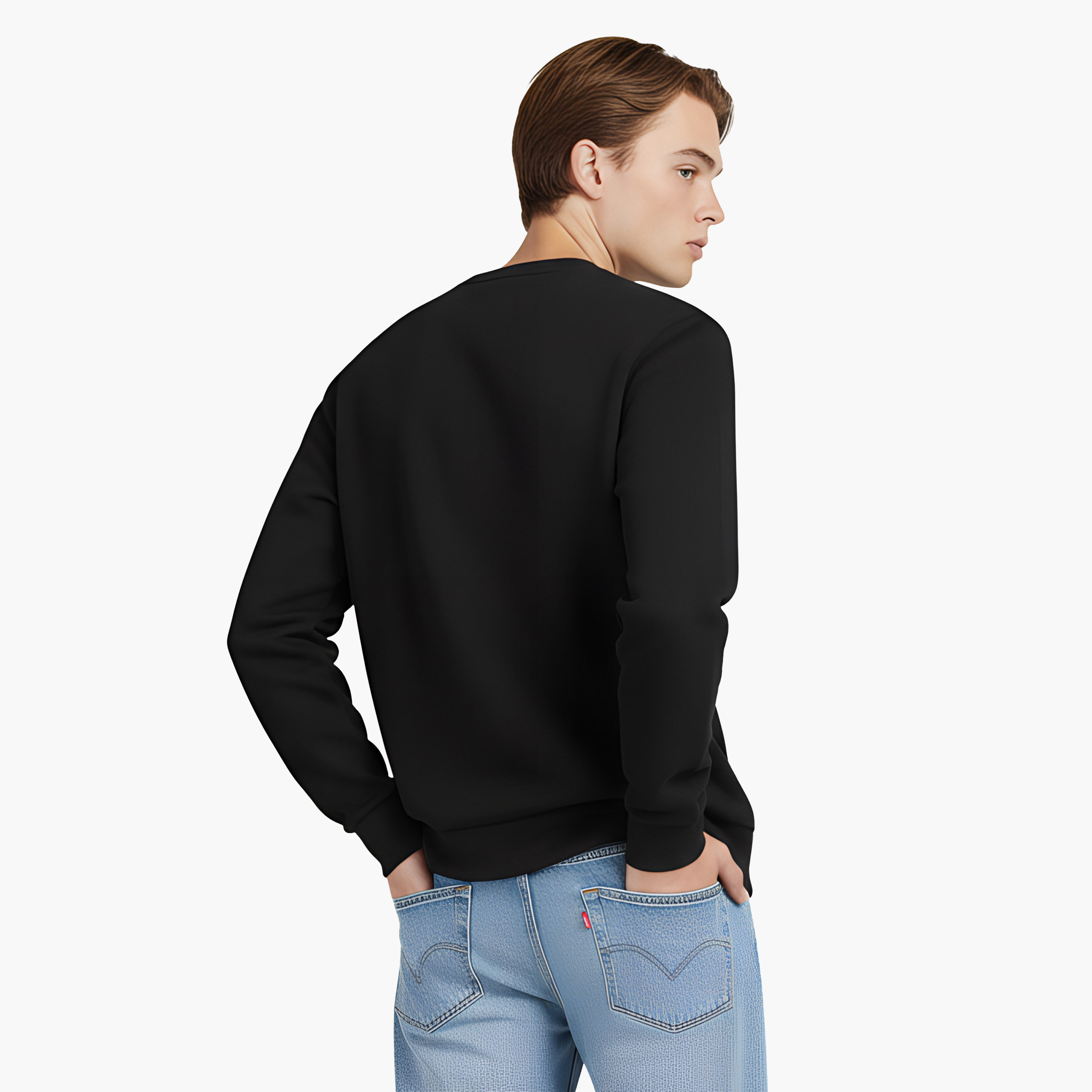 سويت شيرت رجالي سادة برقبة دائرية وأكمام طويلة من ليفايس-men-winterwear-hoodiesandsweatshirts-image-4