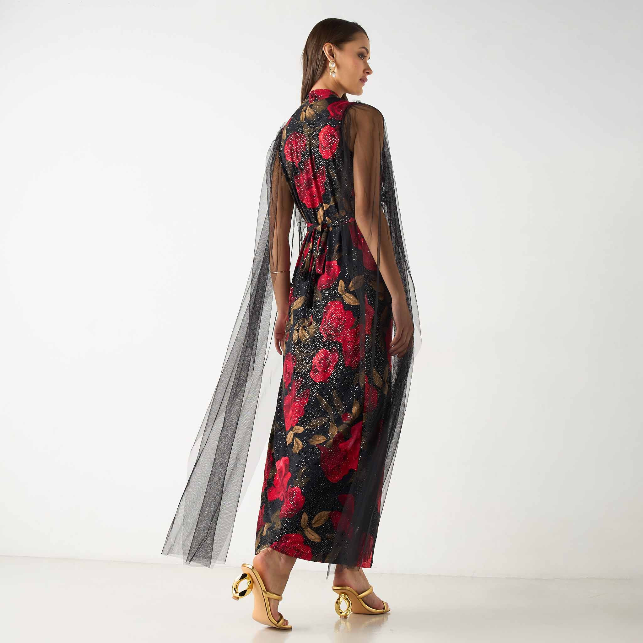 Golden Apple All-Over Floral Print Maxi Dress with V-neck and Mesh Detail-women-clothing-dresses-image-3