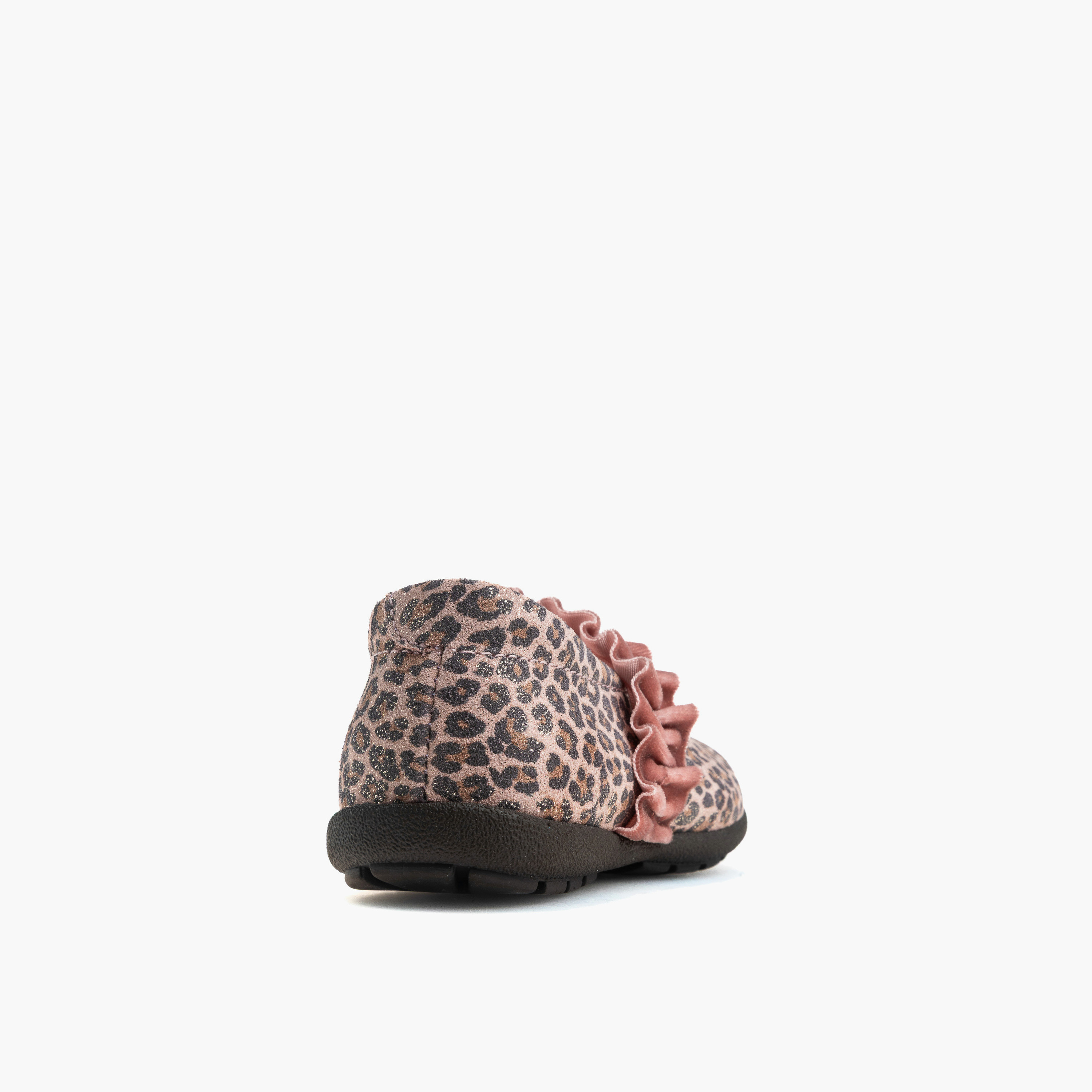 Pablosky Ballerina Shoes with Ruffle Elasticated Strap, Animal Print-baby-girls-shoes-closedshoes-image-2