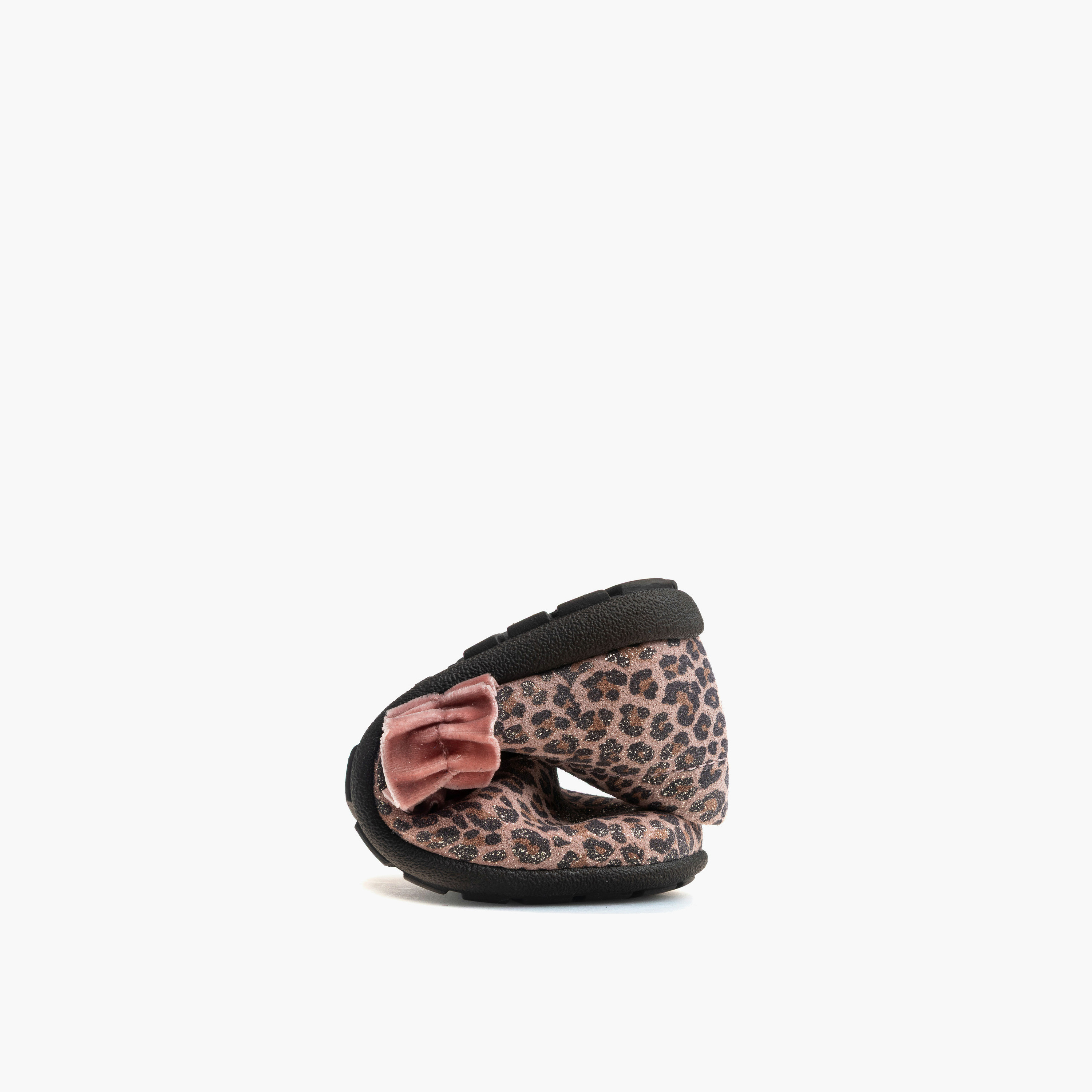Pablosky Ballerina Shoes with Ruffle Elasticated Strap, Animal Print-baby-girls-shoes-closedshoes-image-5