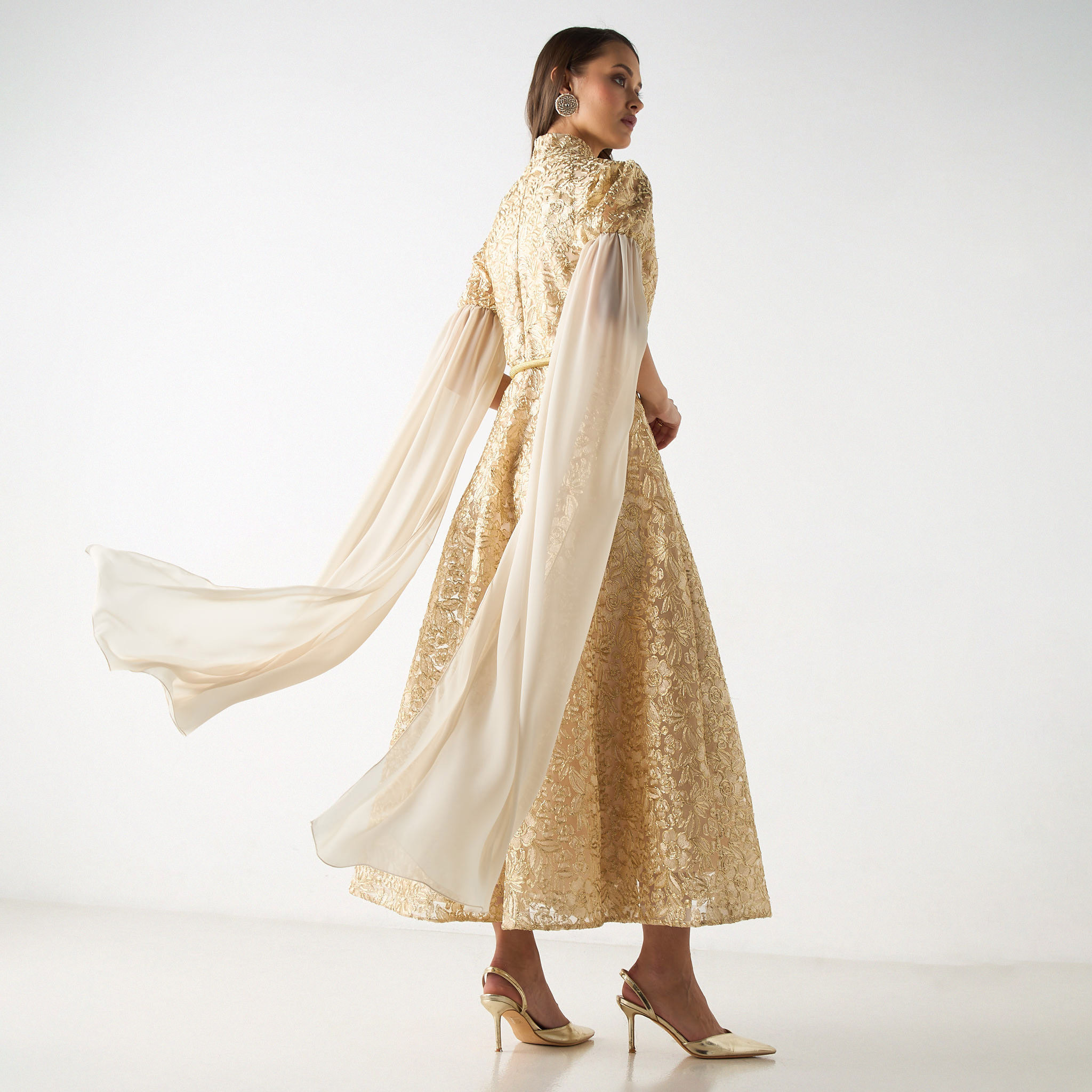 Golden Apple Lace Detail High Neck Maxi Dress with Knot Belt-women-clothing-dresses-image-9