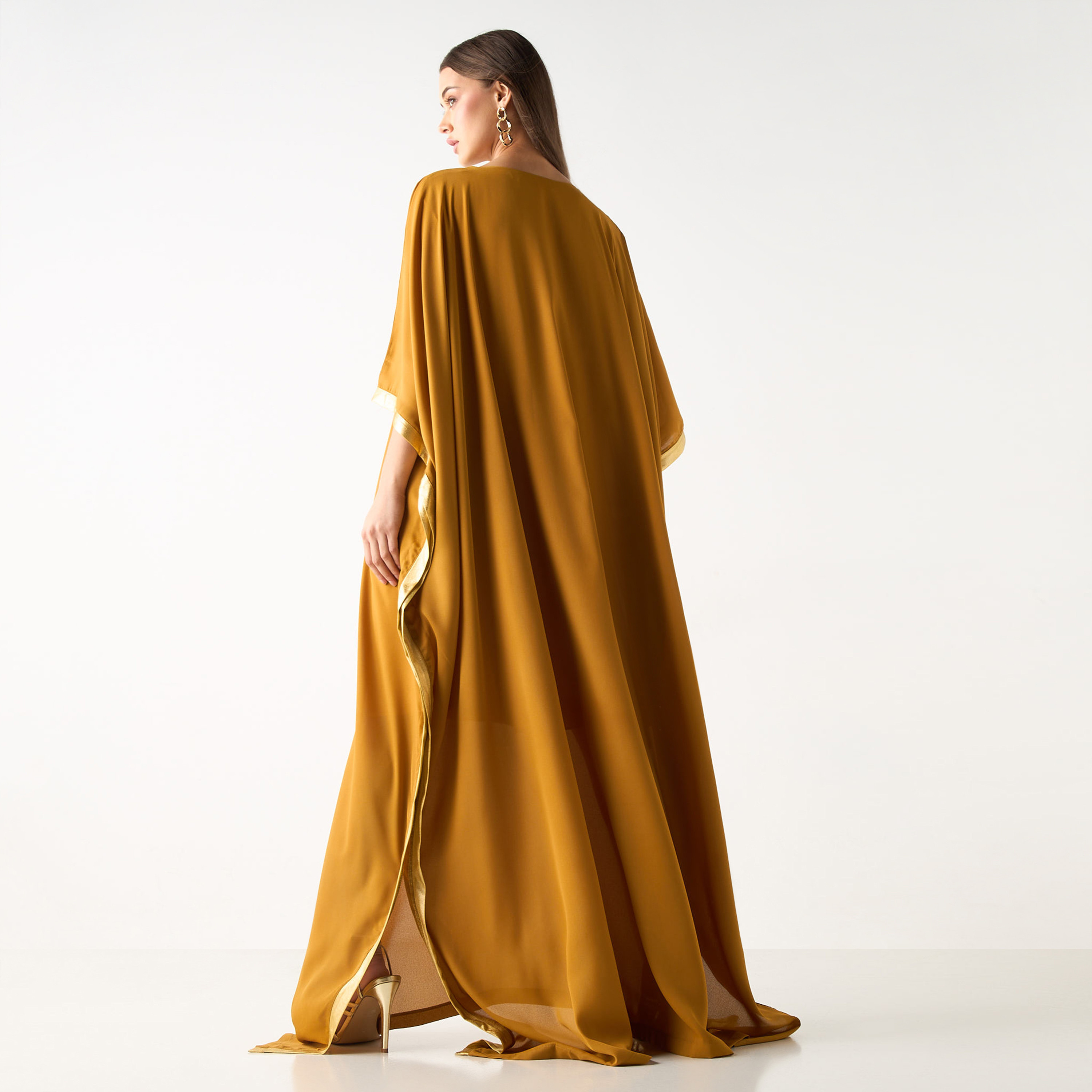 Golden Apple Embroidered Kaftan Maxi Dress with V-Neck-women-clothing-dresses-image-3