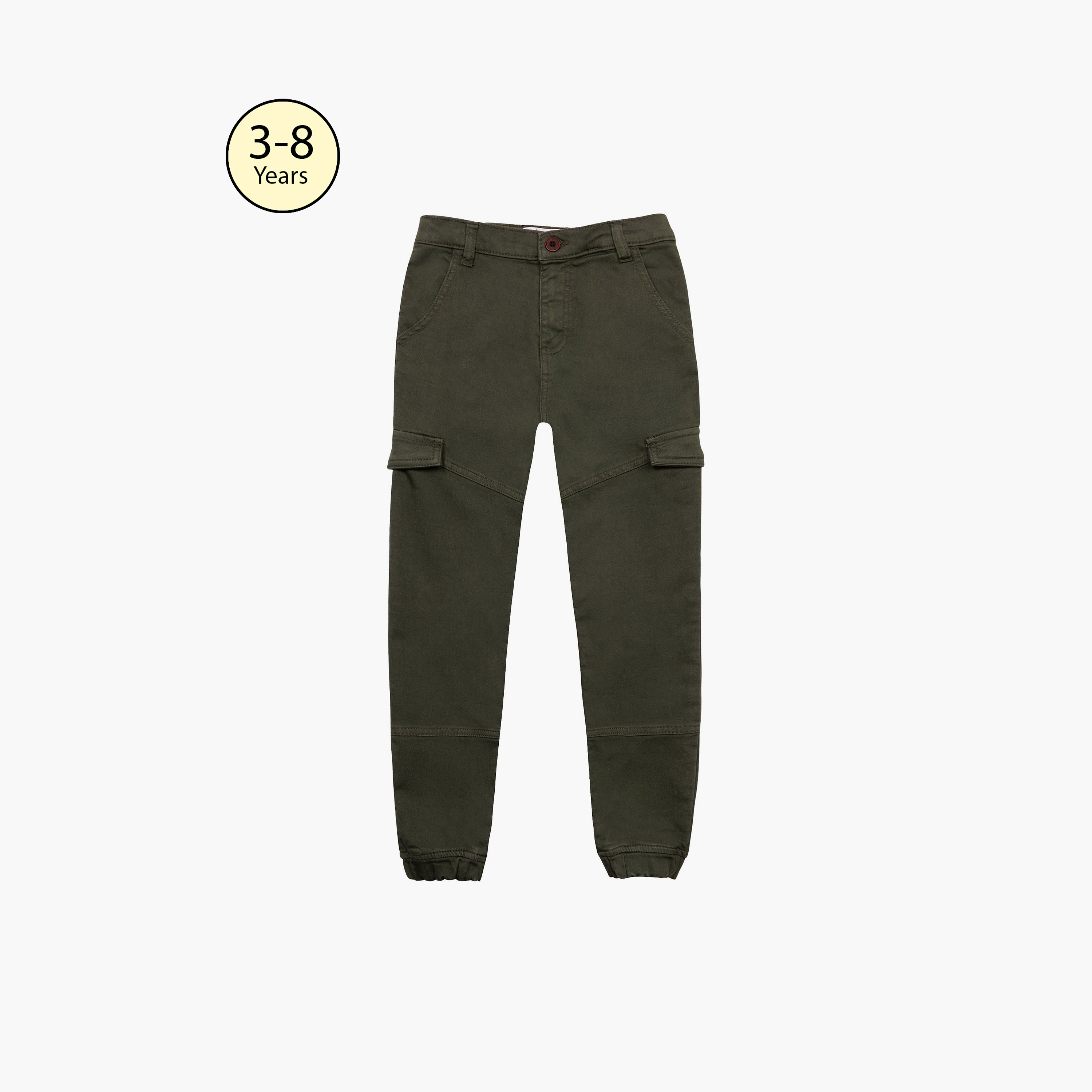 Minoti Solid Elasticated Pants-boys-clothing-bottoms-joggersandtrackpants-image-1