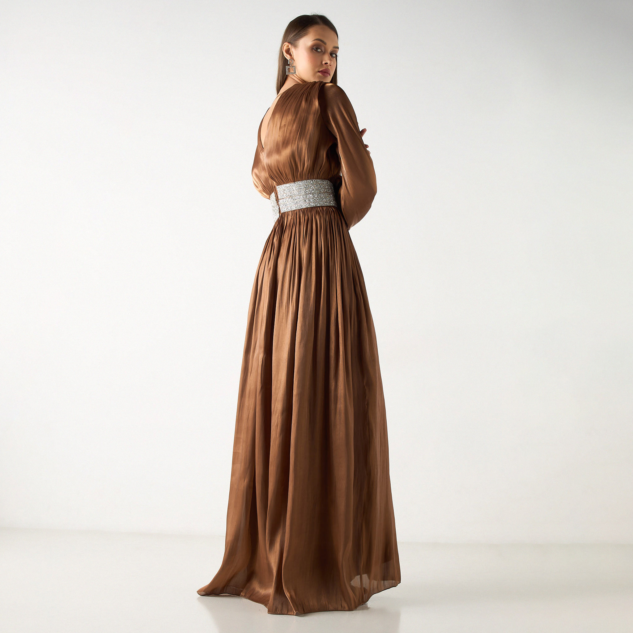 فستان طويل مع حزام مزين من جولدن أبل-women-clothing-dresses-image-15