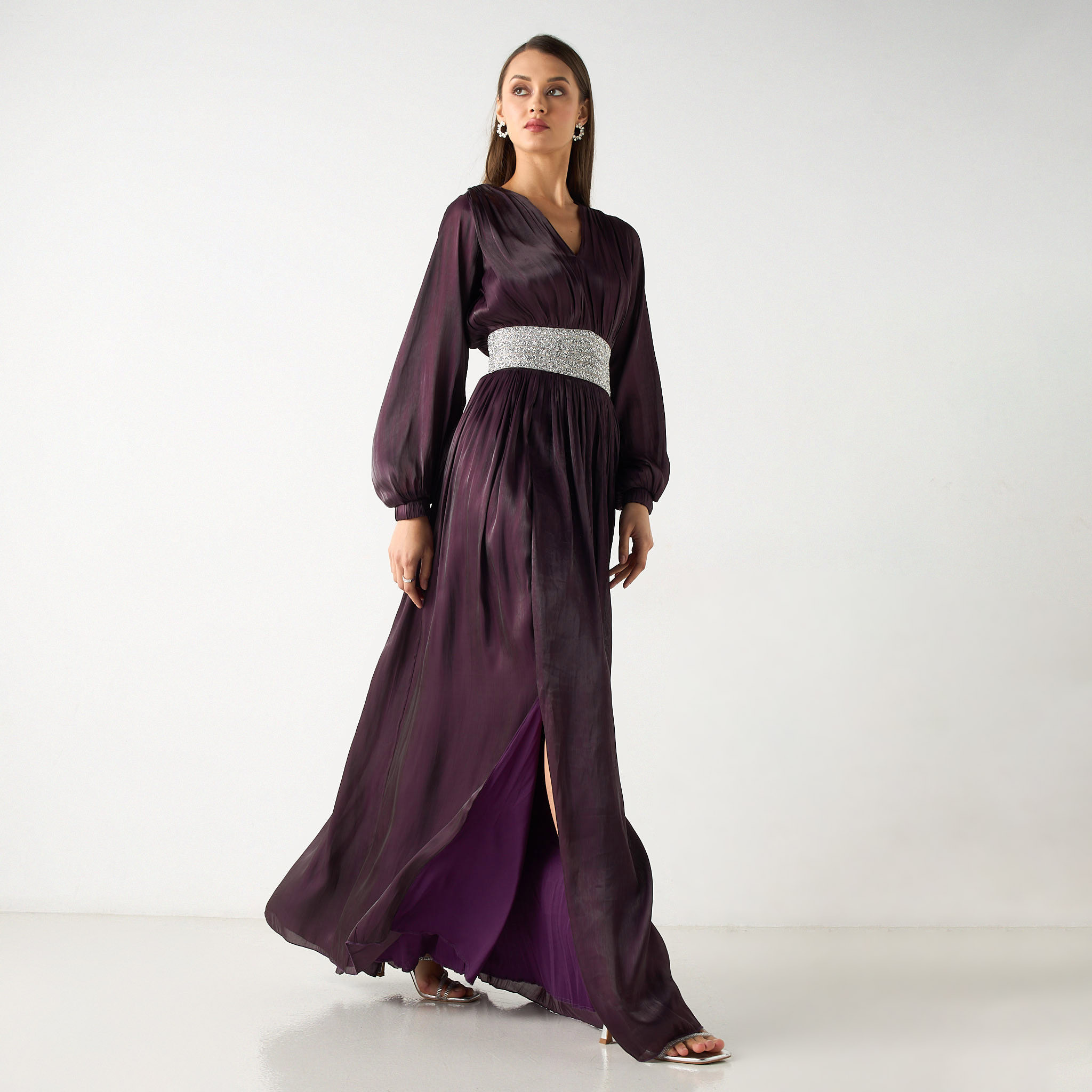 Golden Apple Maxi Dress with Embellished Belt-women-clothing-dresses-image-2