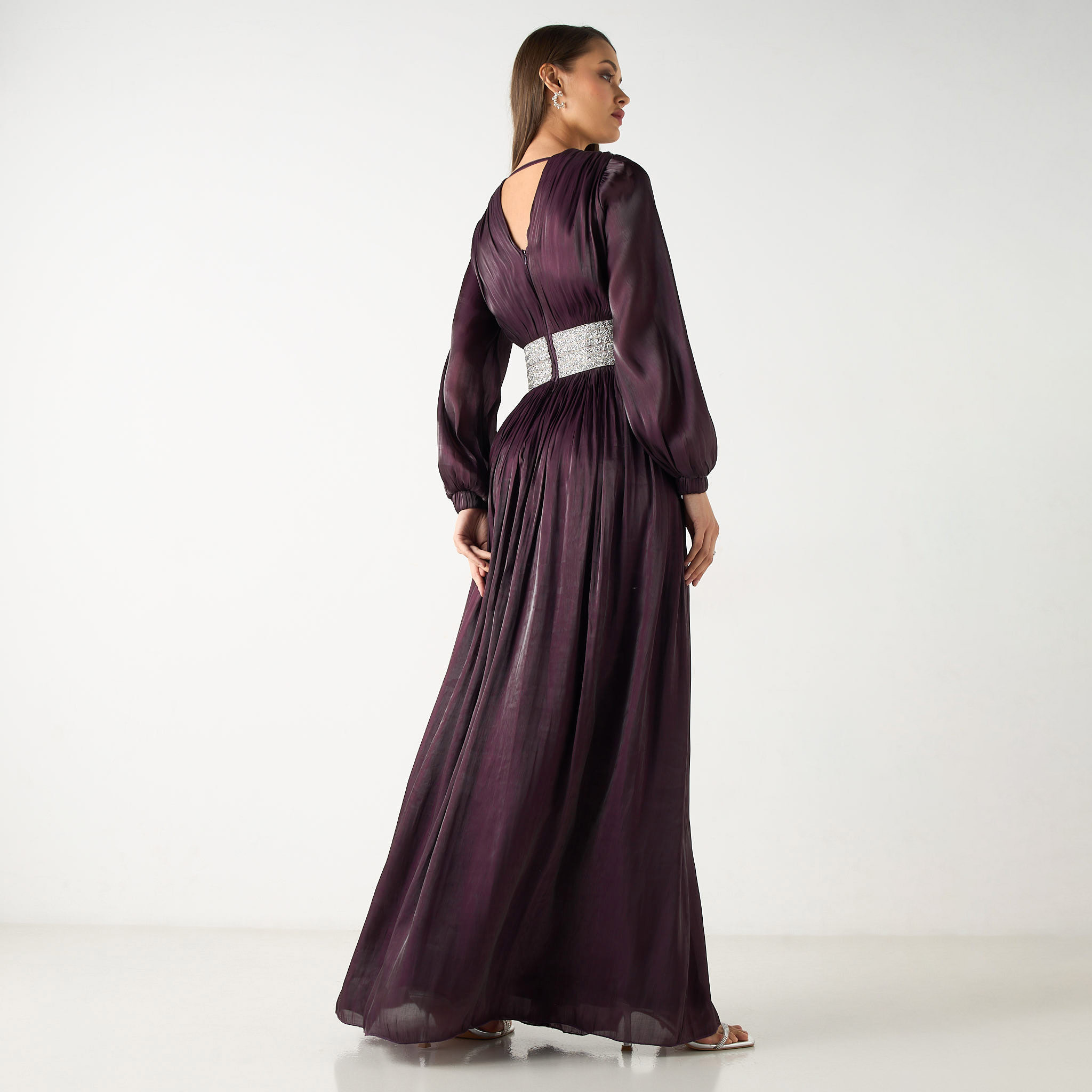 فستان طويل مع حزام مزين من جولدن أبل-women-clothing-dresses-image-3