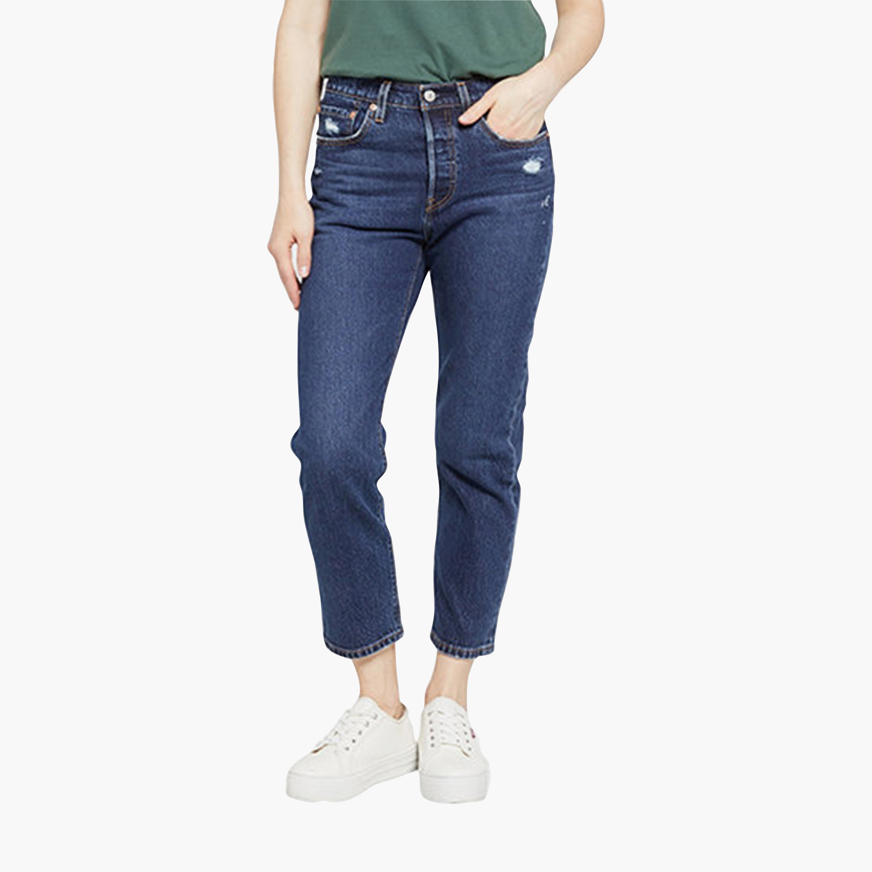جينز حريمي 501 بقصة مستقيمة، أزرق بـ 5 جيوب، مقاس 30 من ليفايس-women-clothing-bottoms-jeans-image-1