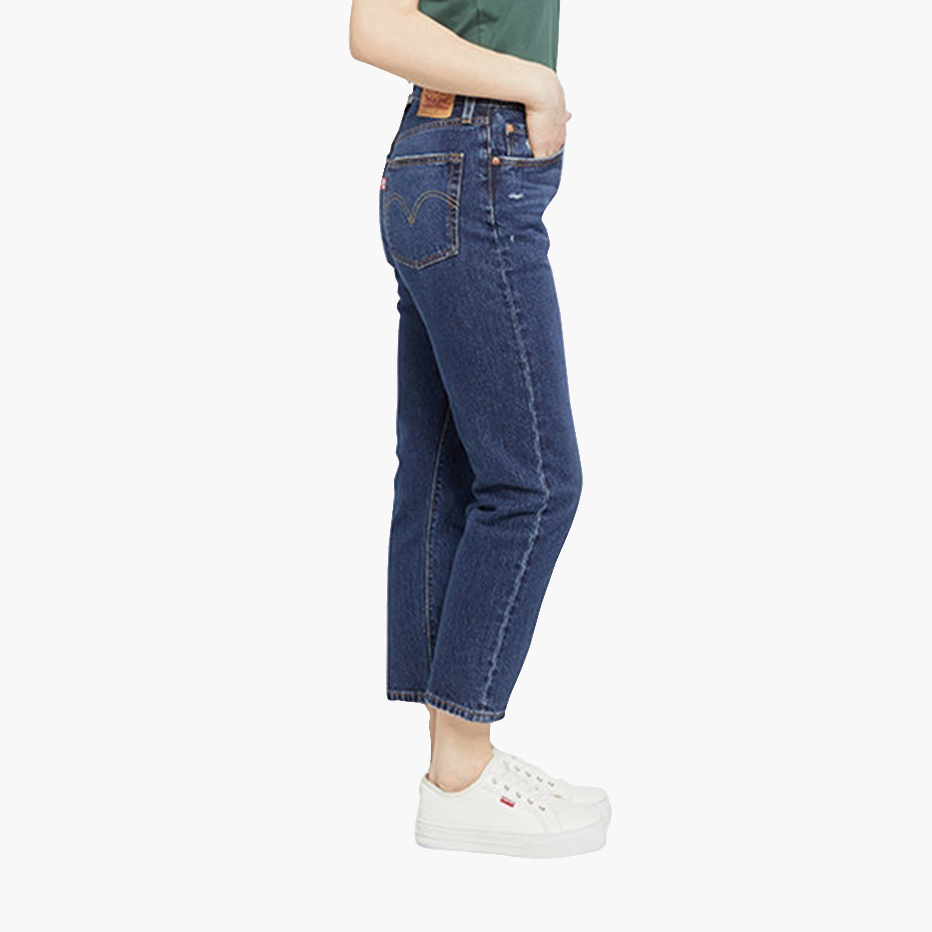 جينز حريمي 501 بقصة مستقيمة، أزرق بـ 5 جيوب، مقاس 30 من ليفايس-women-clothing-bottoms-jeans-image-4