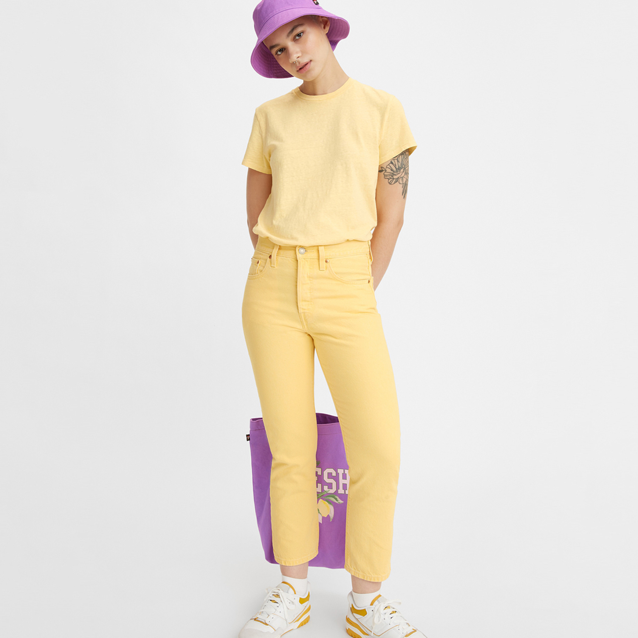 Levi's Women Yellow Solid Jeans with Button & Zip Closure-women-clothing-bottoms-jeans-image-4