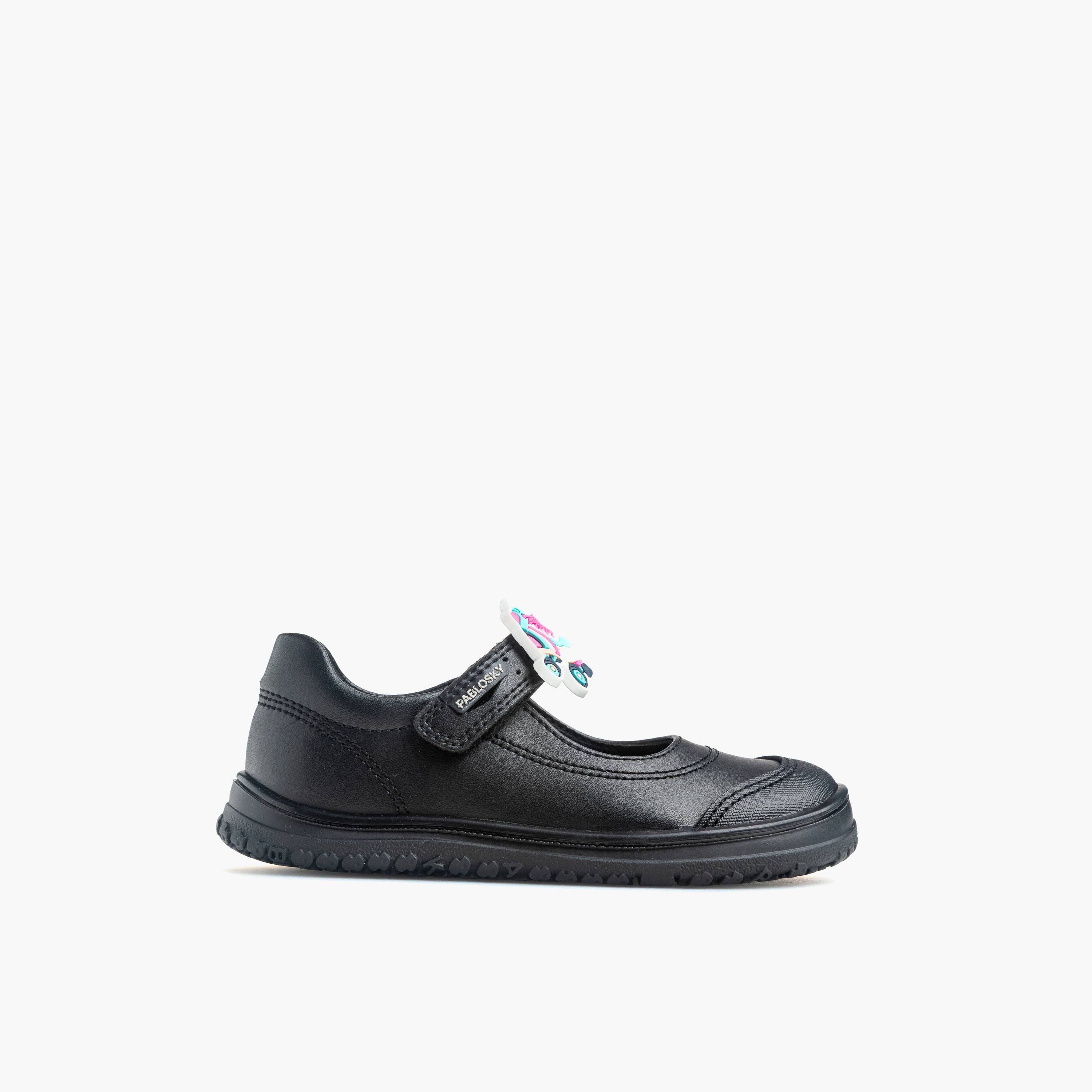Pablosky Girls Applique Hook & Loop Mary Jane School Shoes-girls-shoes-maryjanes-image-1
