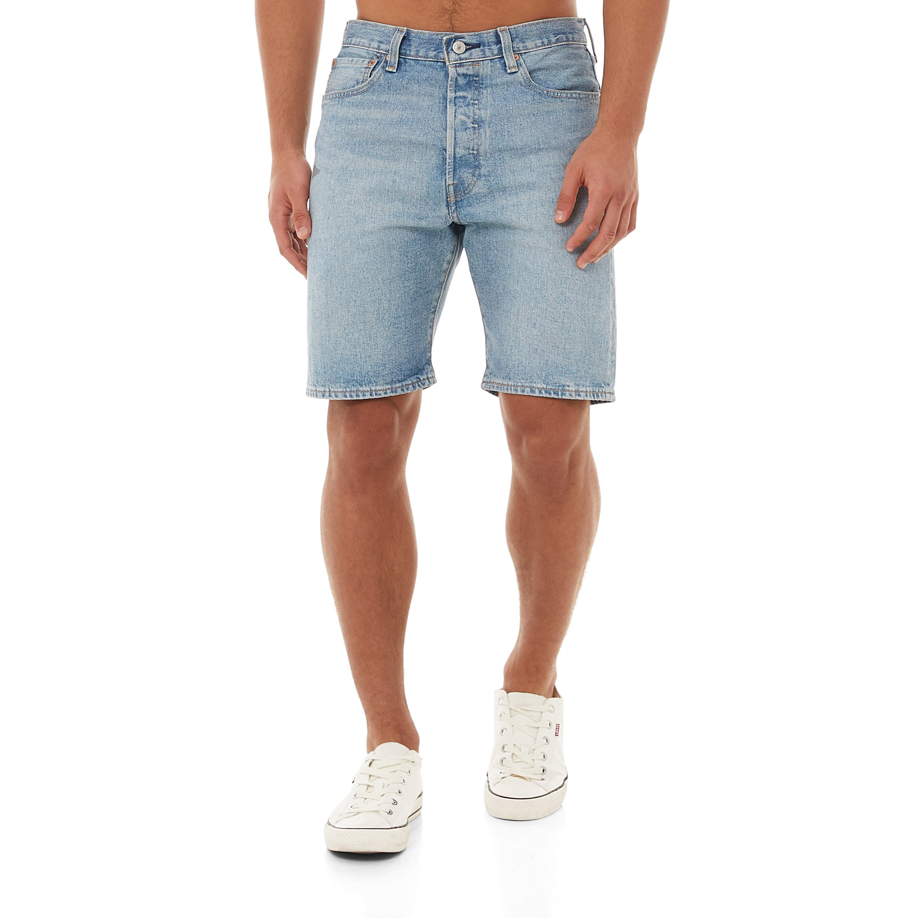 Levi's Men Blue Plain Pocket Detail Denim Shorts-men-clothing-bottoms-shorts-image-1