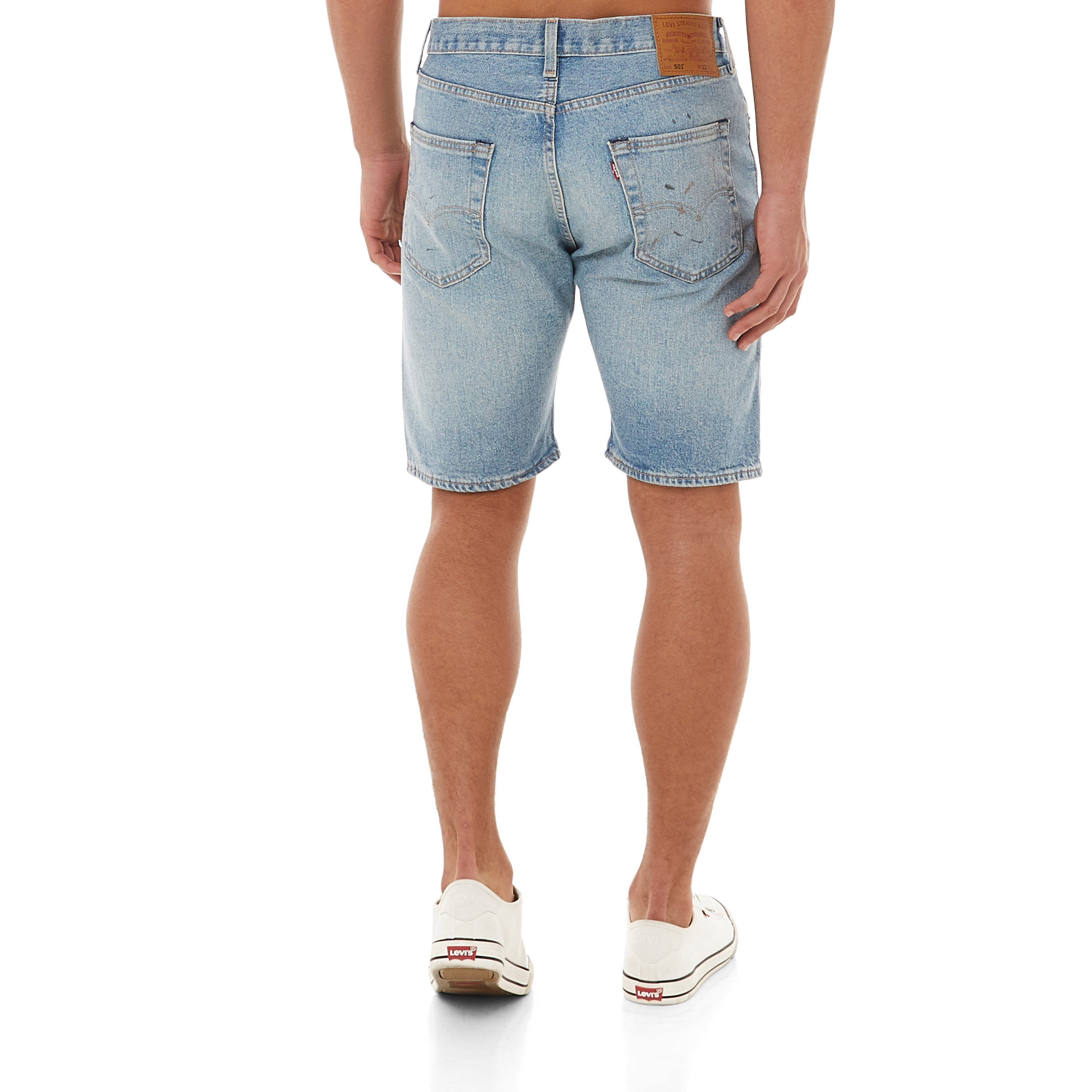 Levi's Men Blue Plain Pocket Detail Denim Shorts-men-clothing-bottoms-shorts-image-2