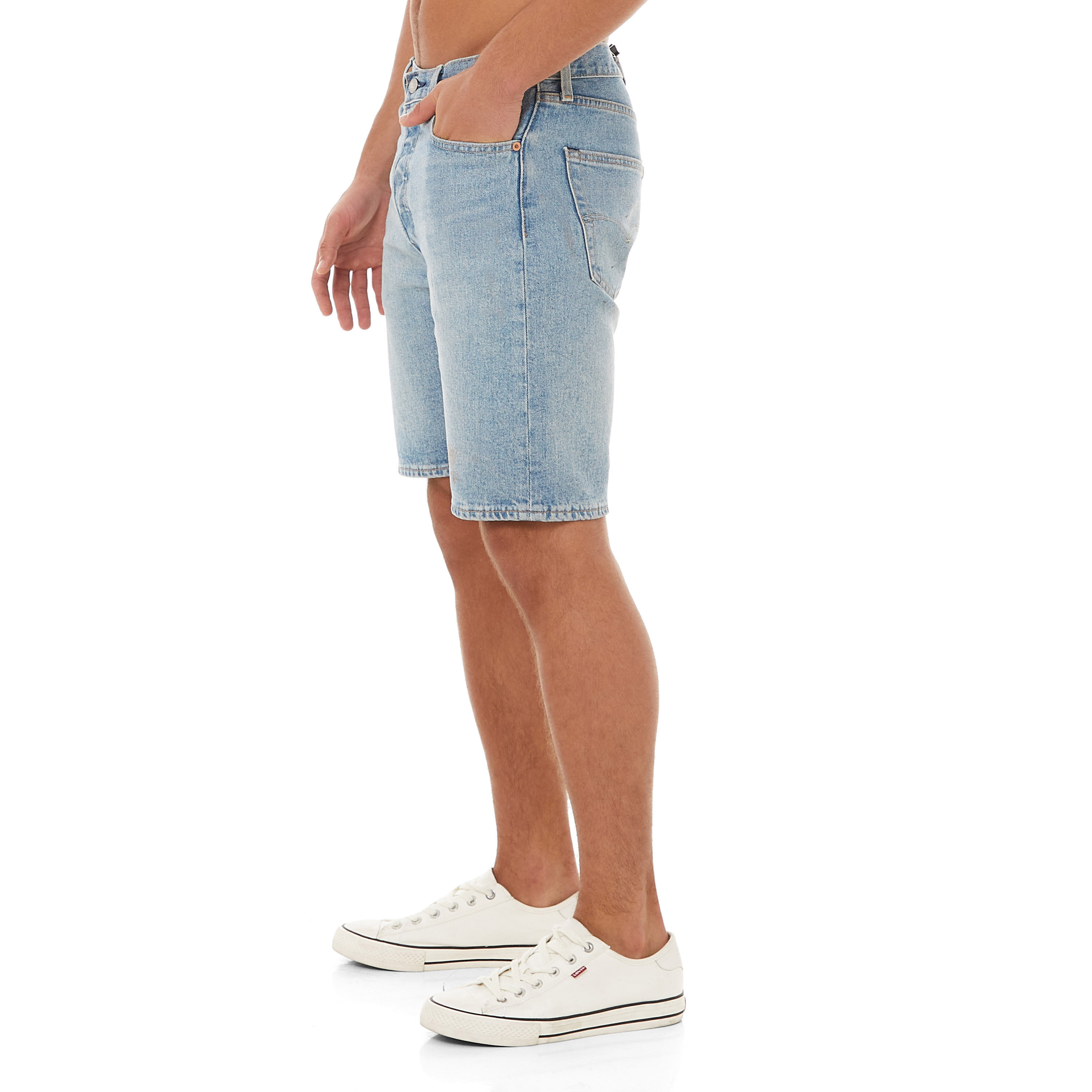 Levi's Men Blue Plain Pocket Detail Denim Shorts-men-clothing-bottoms-shorts-image-3