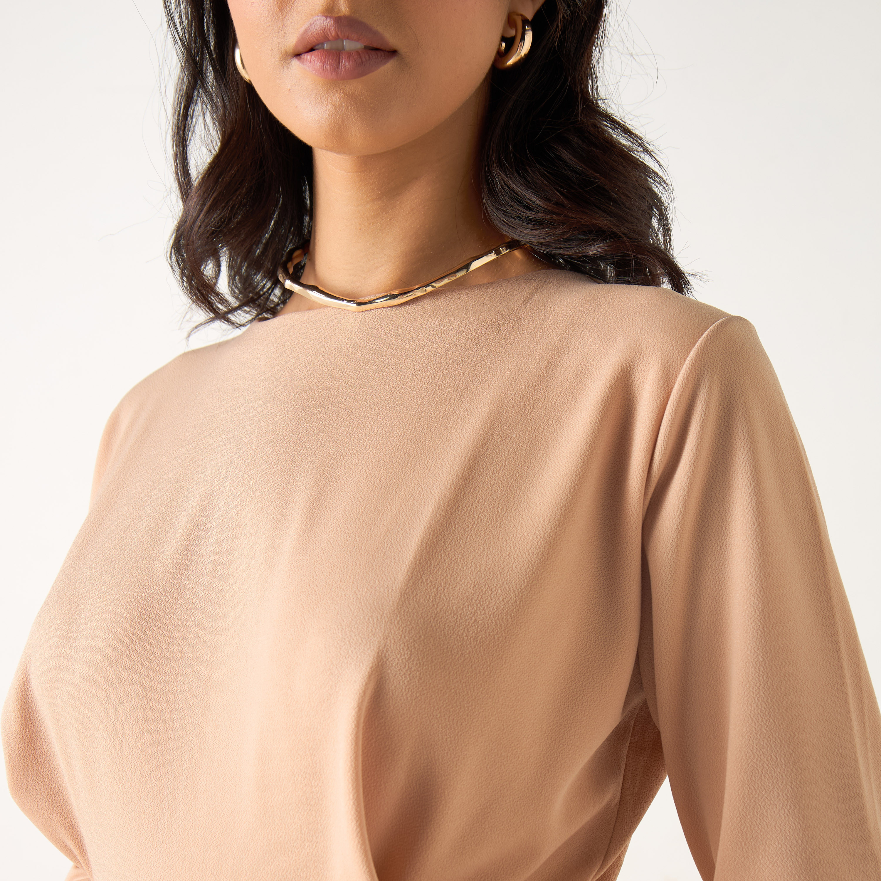 أفرول سادة بأكمام طويلة وحزام من جولدن أبل-women-clothing-jumpsuits-image-23
