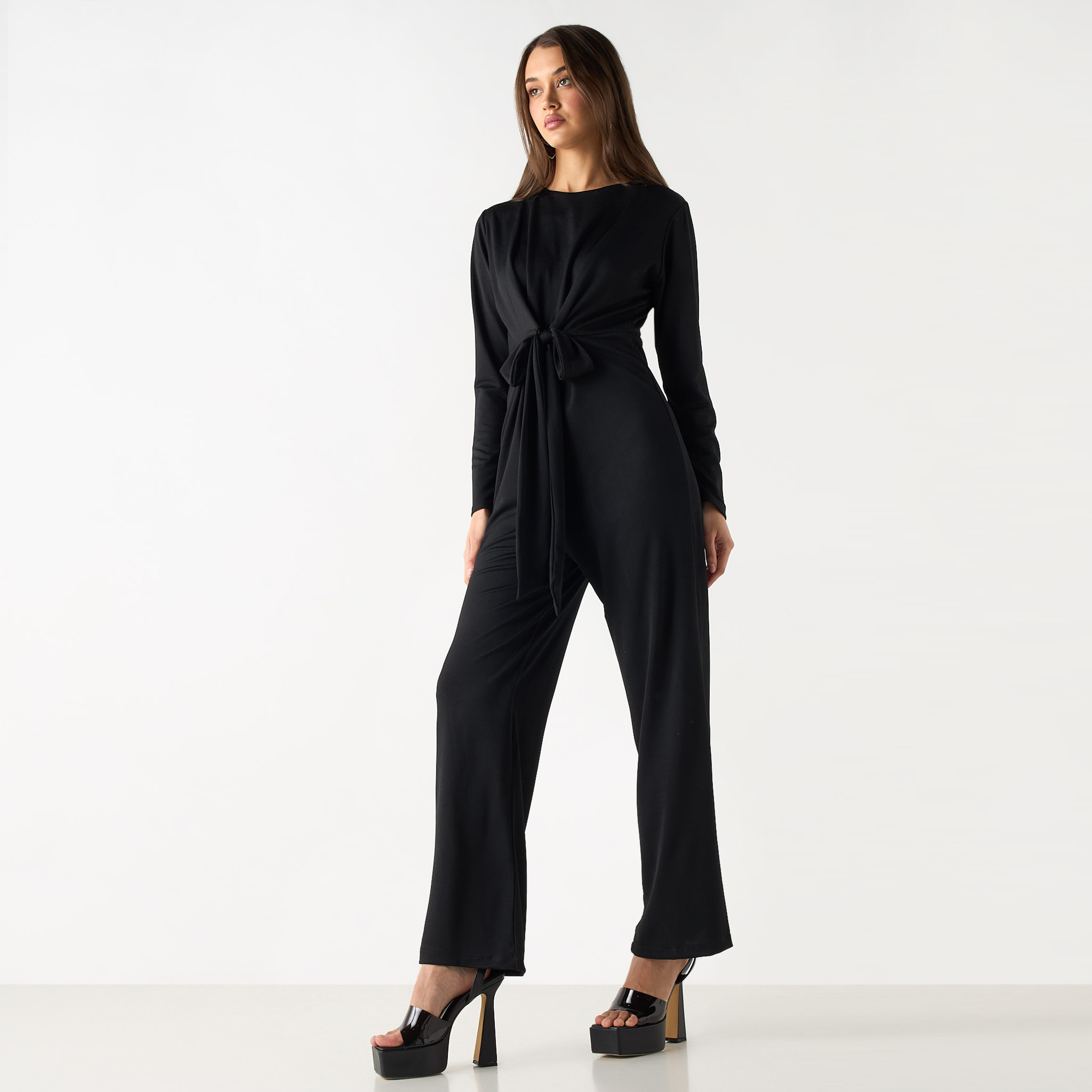 Golden Apple Solid Belted Jumpsuit with Long Sleeves-women-clothing-jumpsuits-image-2