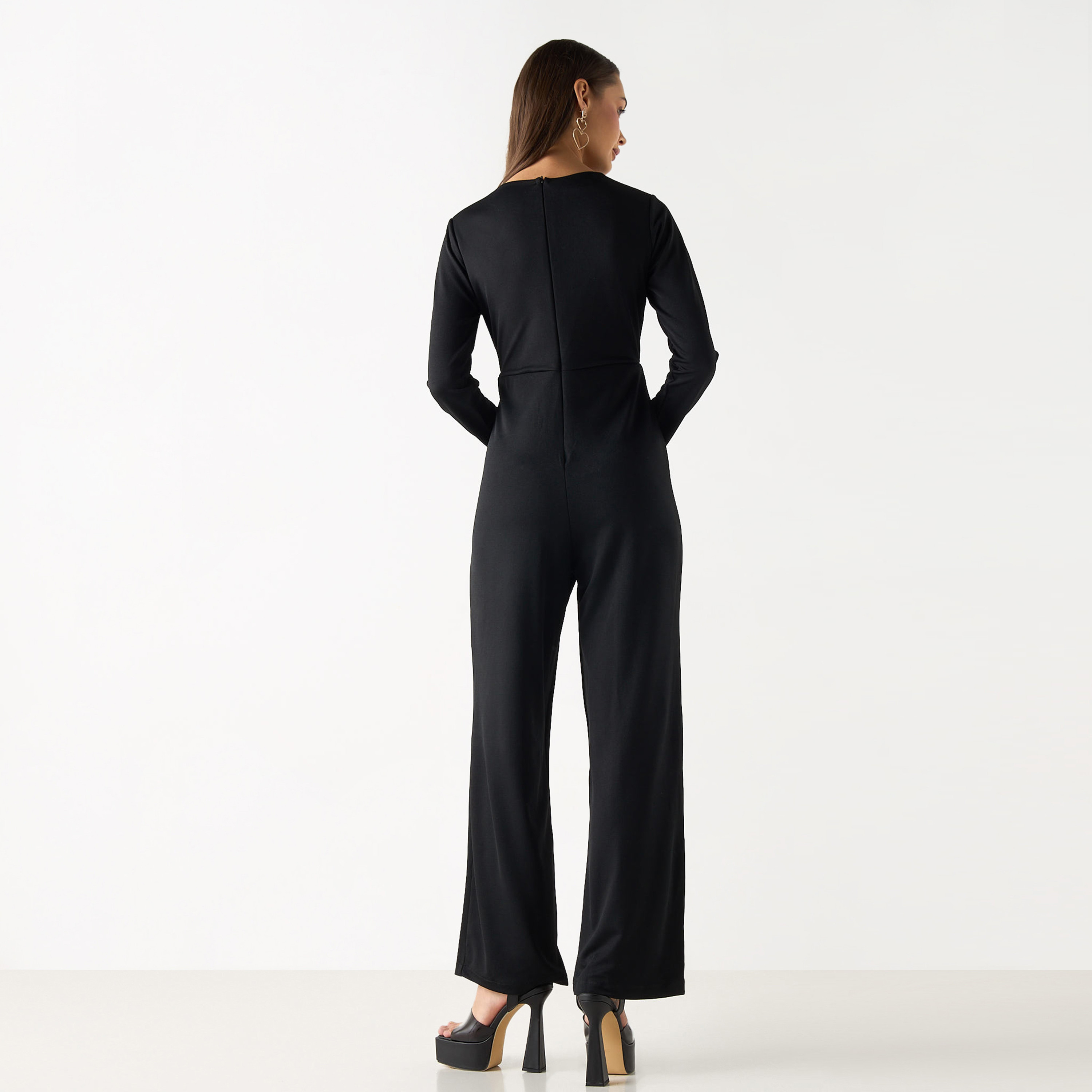 أفرول سادة بأكمام طويلة وحزام من جولدن أبل-women-clothing-jumpsuits-image-3
