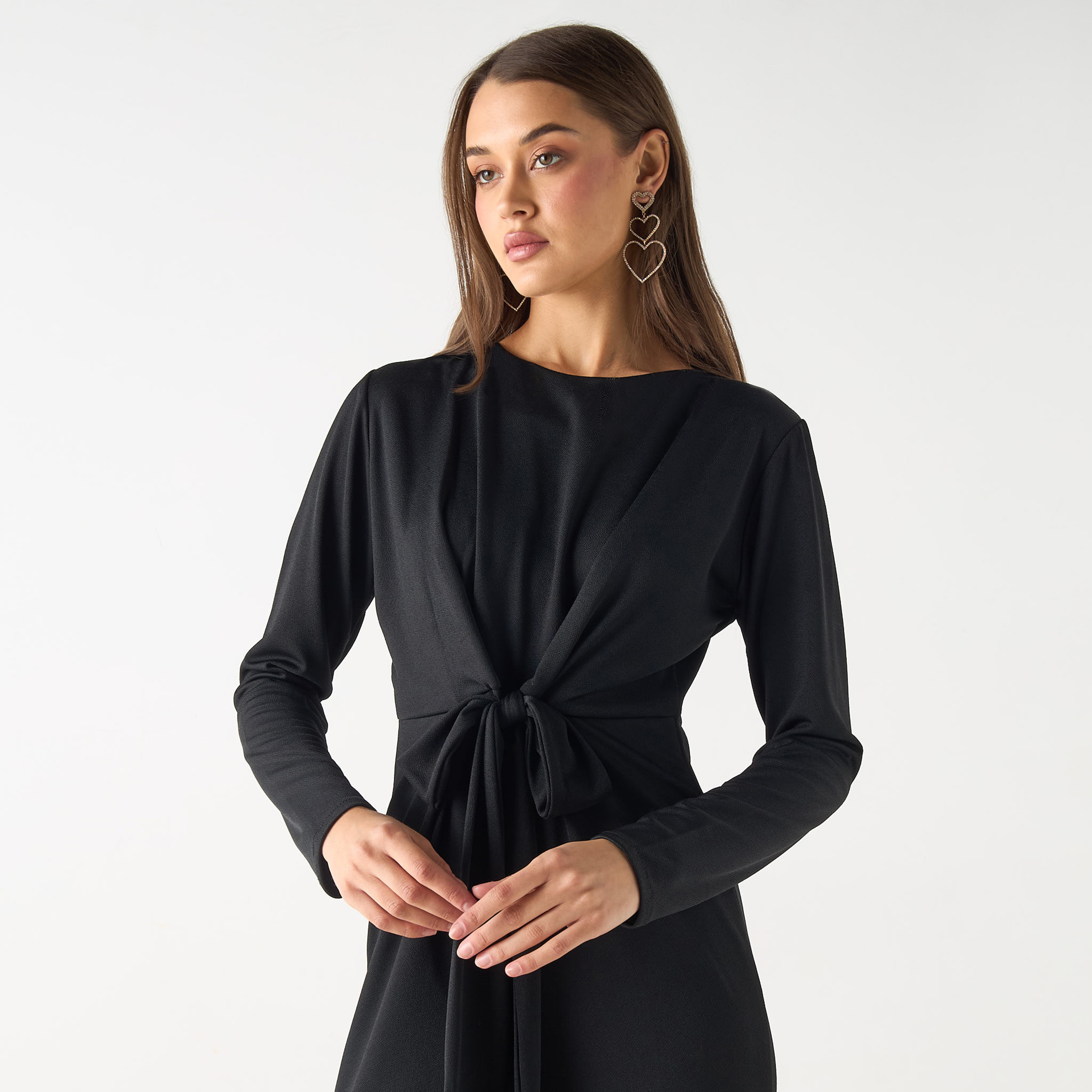 أفرول سادة بأكمام طويلة وحزام من جولدن أبل-women-clothing-jumpsuits-image-4