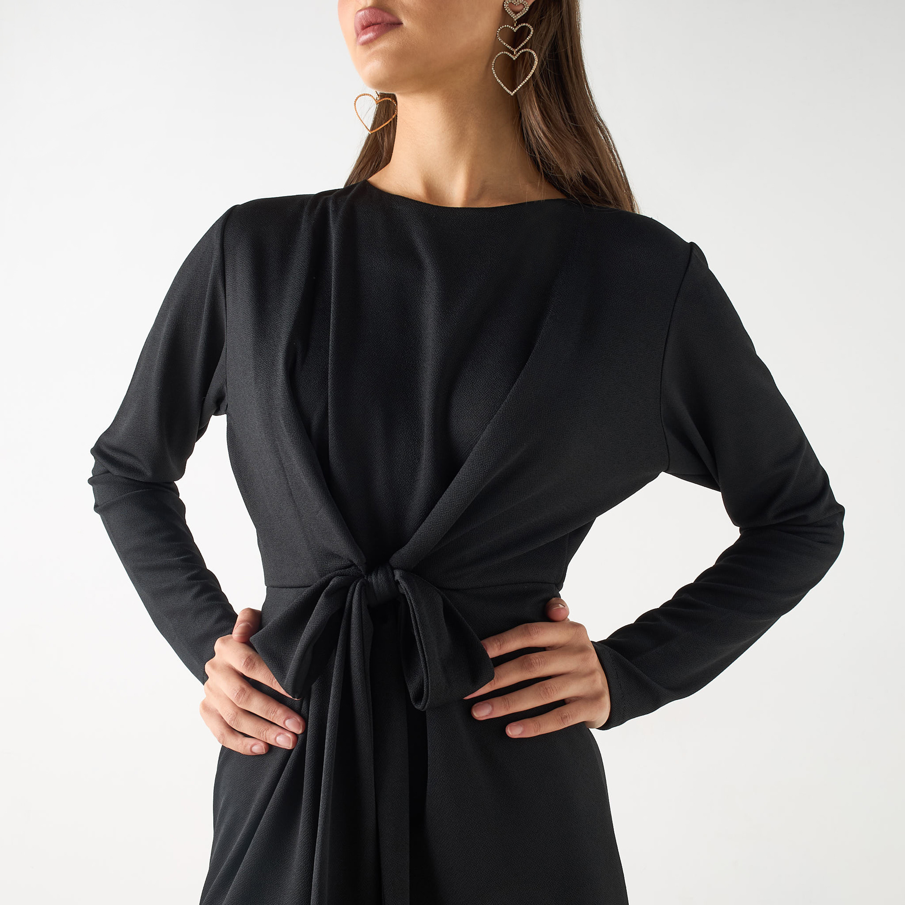 أفرول سادة بأكمام طويلة وحزام من جولدن أبل-women-clothing-jumpsuits-image-5