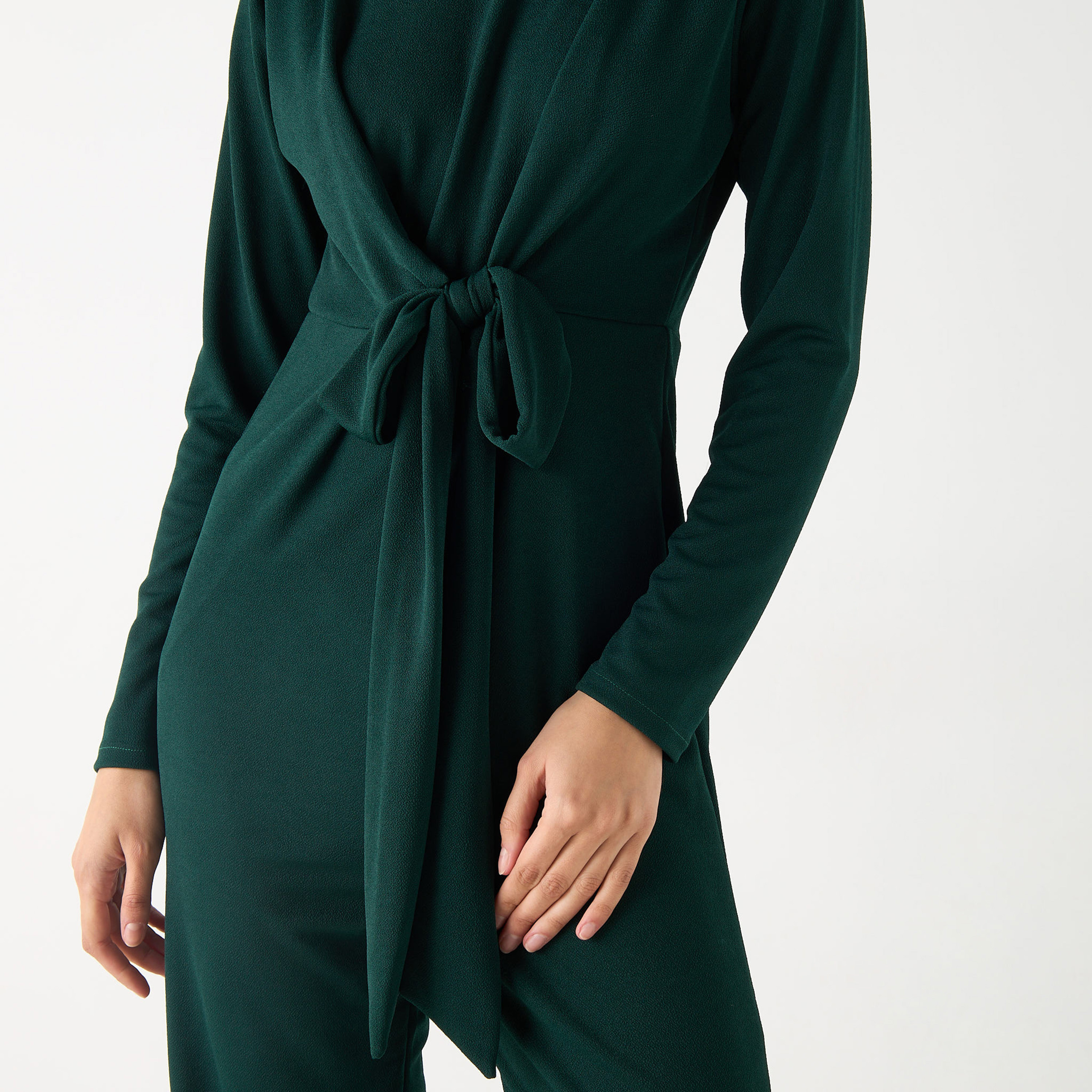 أفرول سادة بأكمام طويلة وحزام من جولدن أبل-women-clothing-jumpsuits-image-29