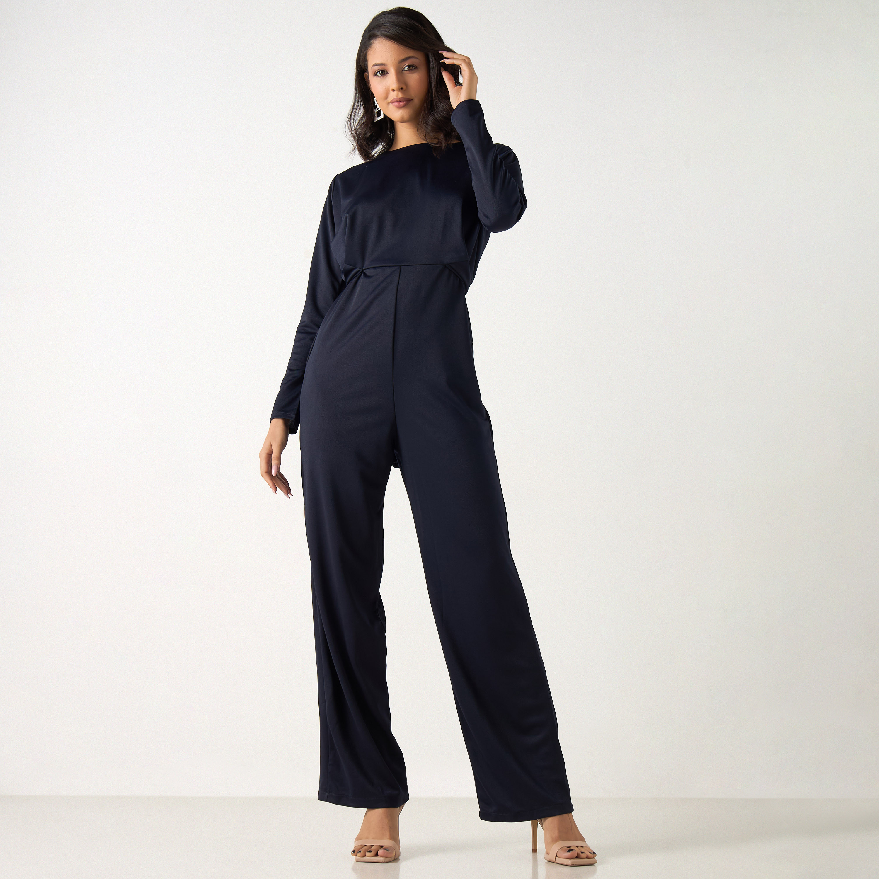 أفرول سادة بأكمام طويلة وحزام من جولدن أبل-women-clothing-jumpsuits-image-13