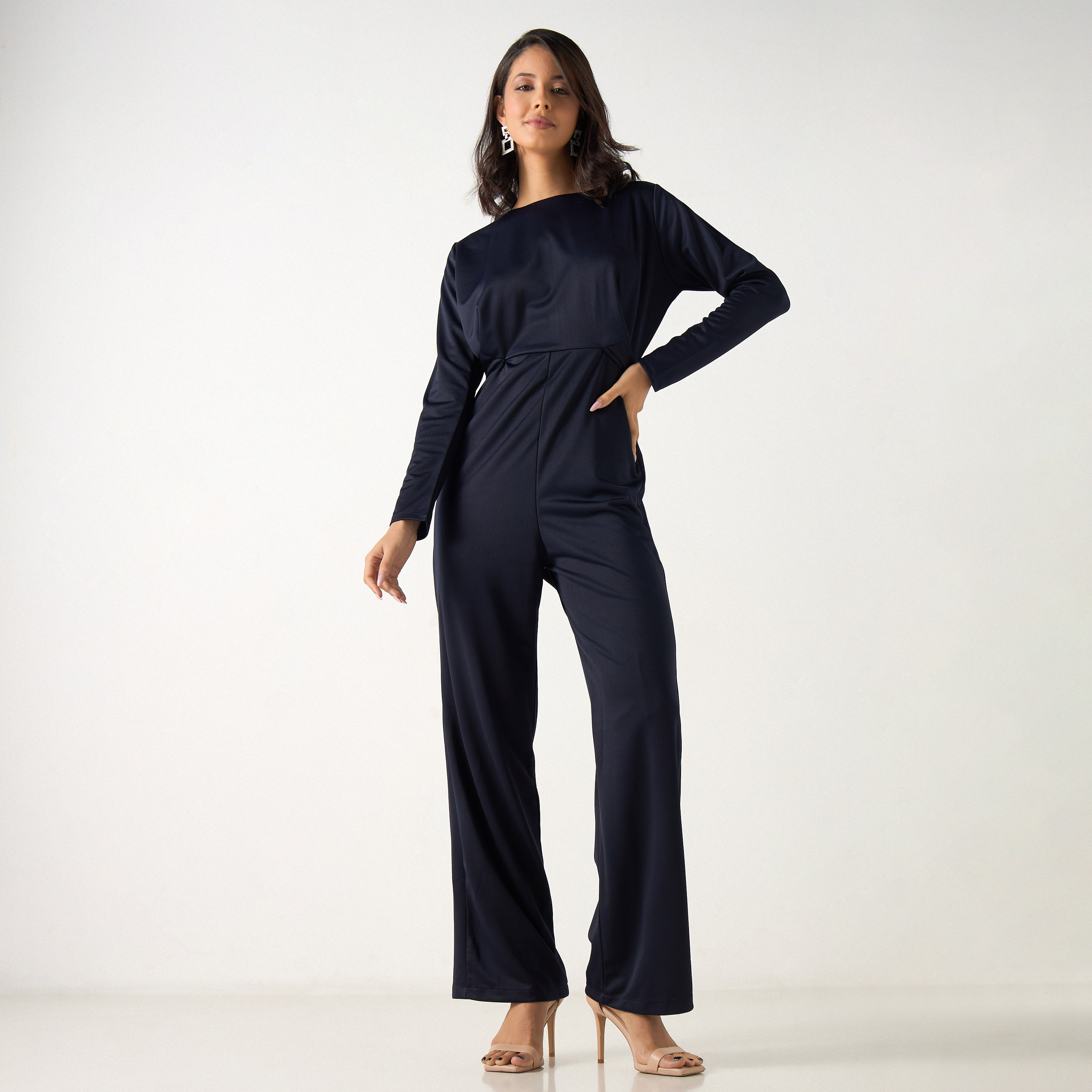 أفرول سادة بأكمام طويلة وحزام من جولدن أبل-women-clothing-jumpsuits-image-14