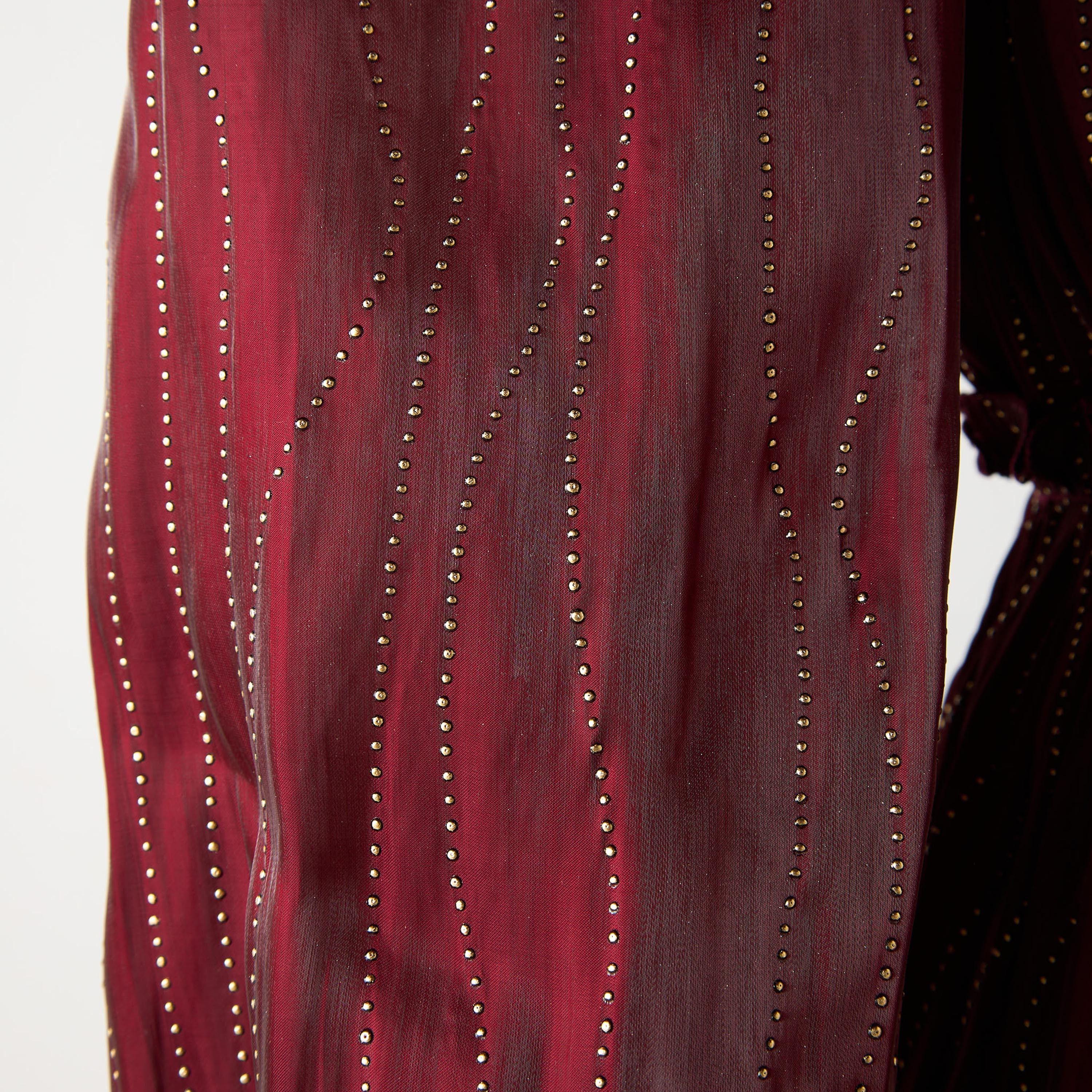 Golden Apple Embellished Maxi Dress with V-neck and Long Sleeves-women-clothing-dresses-image-6