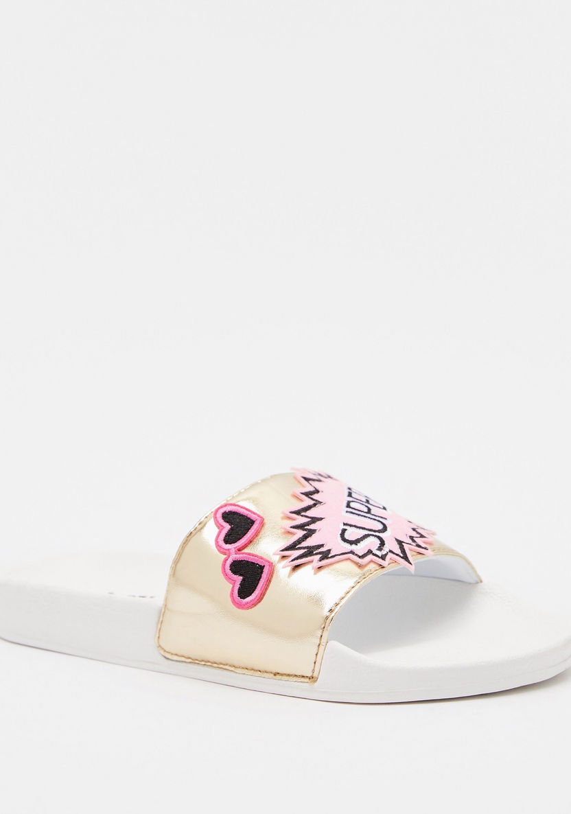 Missy Applique Detail Open Toe Slide Slippers-Women%27s Flip Flops & Beach Slippers-image-1