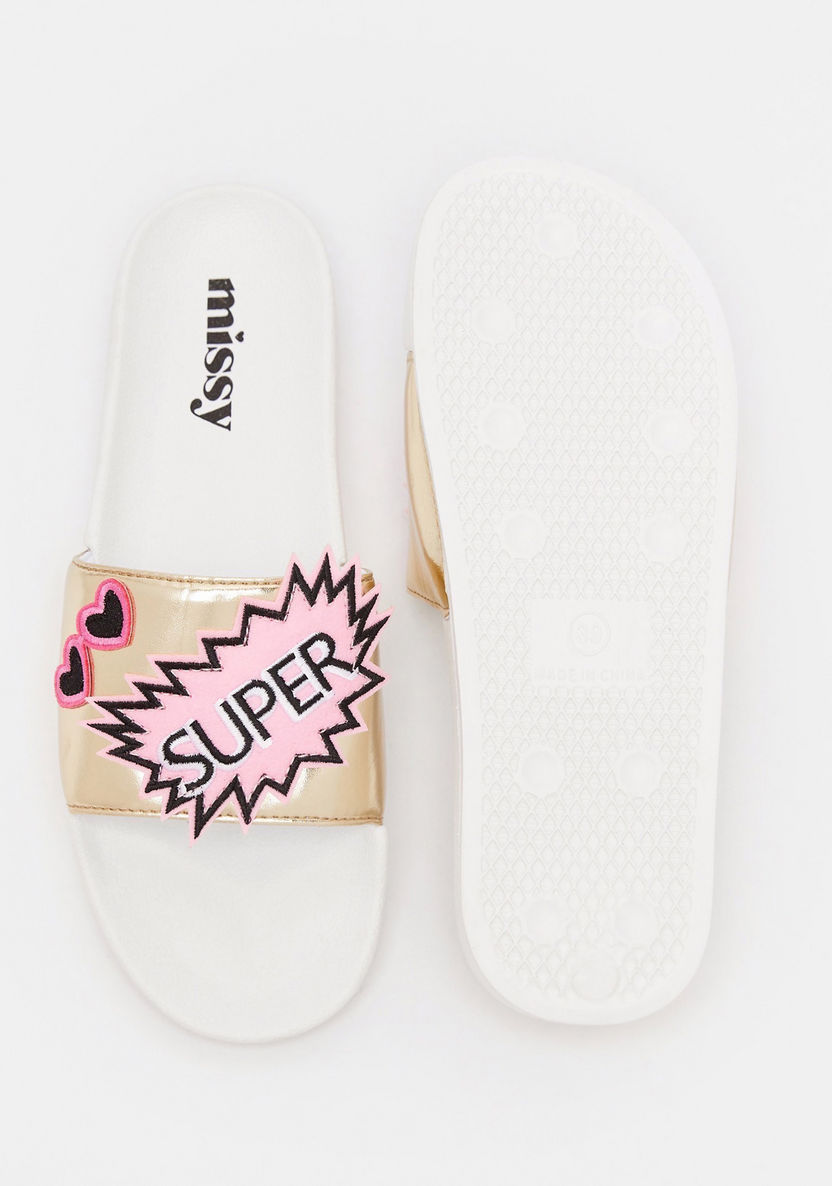 Missy Applique Detail Open Toe Slide Slippers-Women%27s Flip Flops & Beach Slippers-image-5