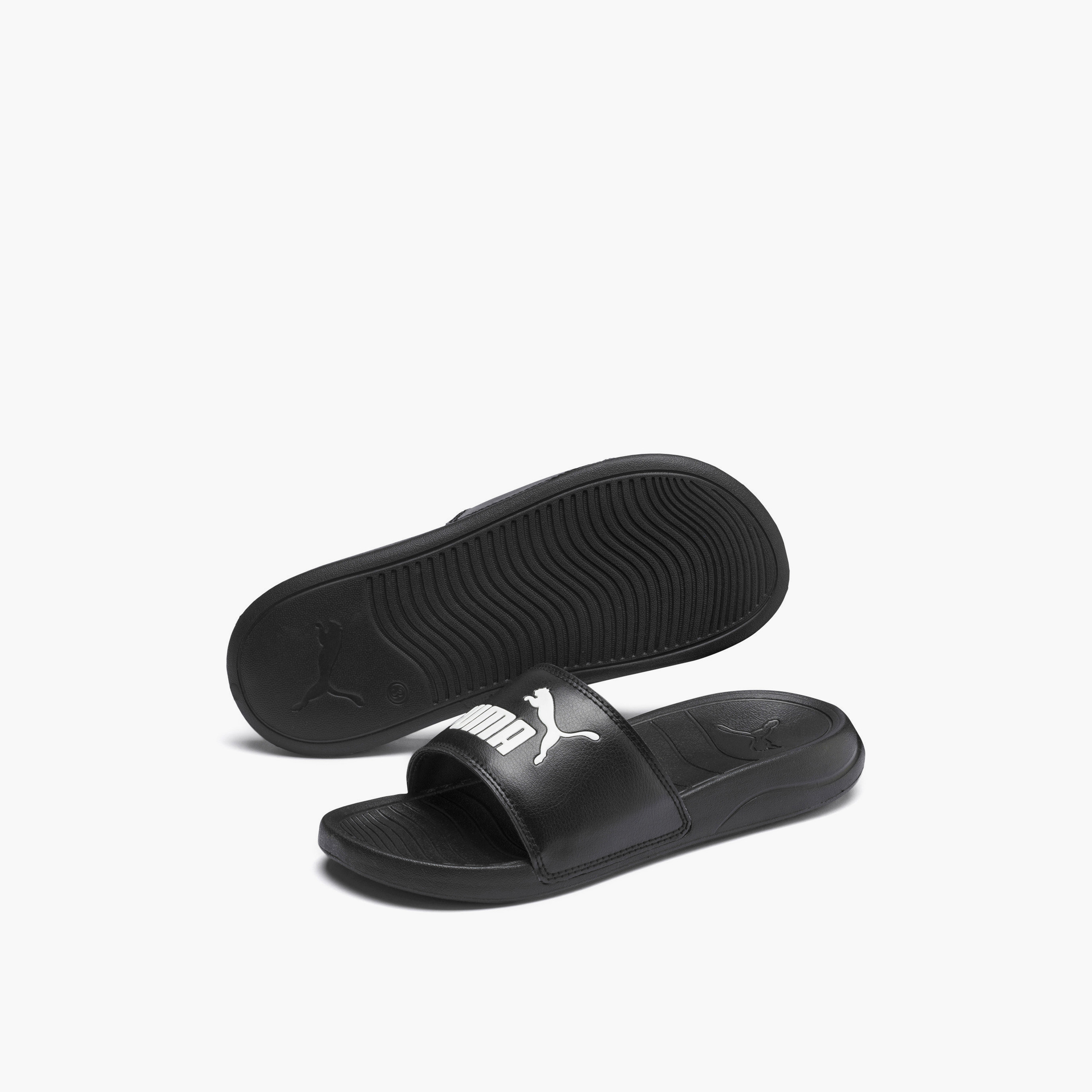 Puma Kids Popcat 20 Logo Print Slides-sports-girls-shoes-image-2