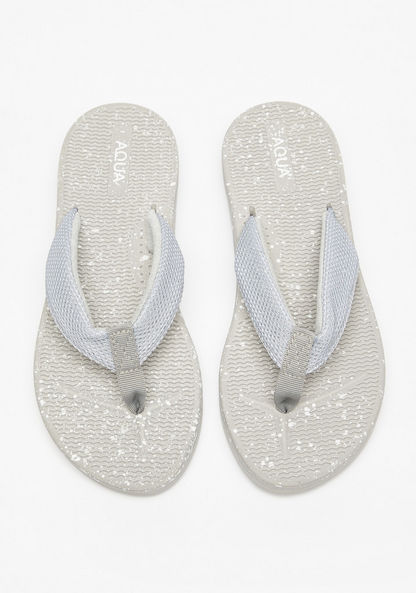Aqua Textured Slip-On Thong Slippers-Women%27s Flip Flops & Beach Slippers-image-0