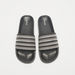 Aqua Embellished Striped Slide Slippers-Women%27s Flip Flops & Beach Slippers-thumbnail-0