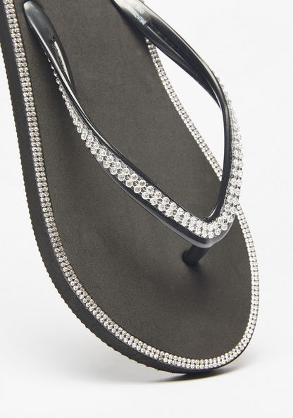 Aqua Embellished Slip-On Thong Slippers-Women%27s Flip Flops & Beach Slippers-image-3