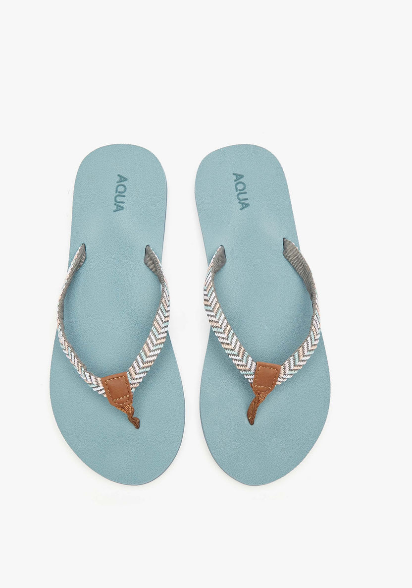 Aqua Textured Thong Slippers-Women%27s Flip Flops & Beach Slippers-image-0