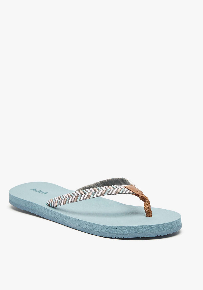 Aqua Textured Thong Slippers-Women%27s Flip Flops & Beach Slippers-image-1