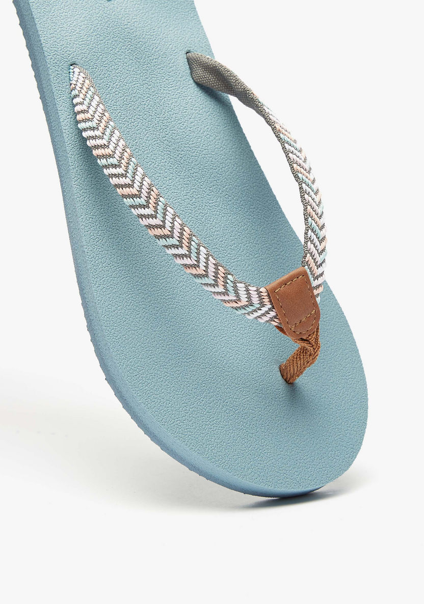 Aqua Textured Thong Slippers-Women%27s Flip Flops & Beach Slippers-image-3
