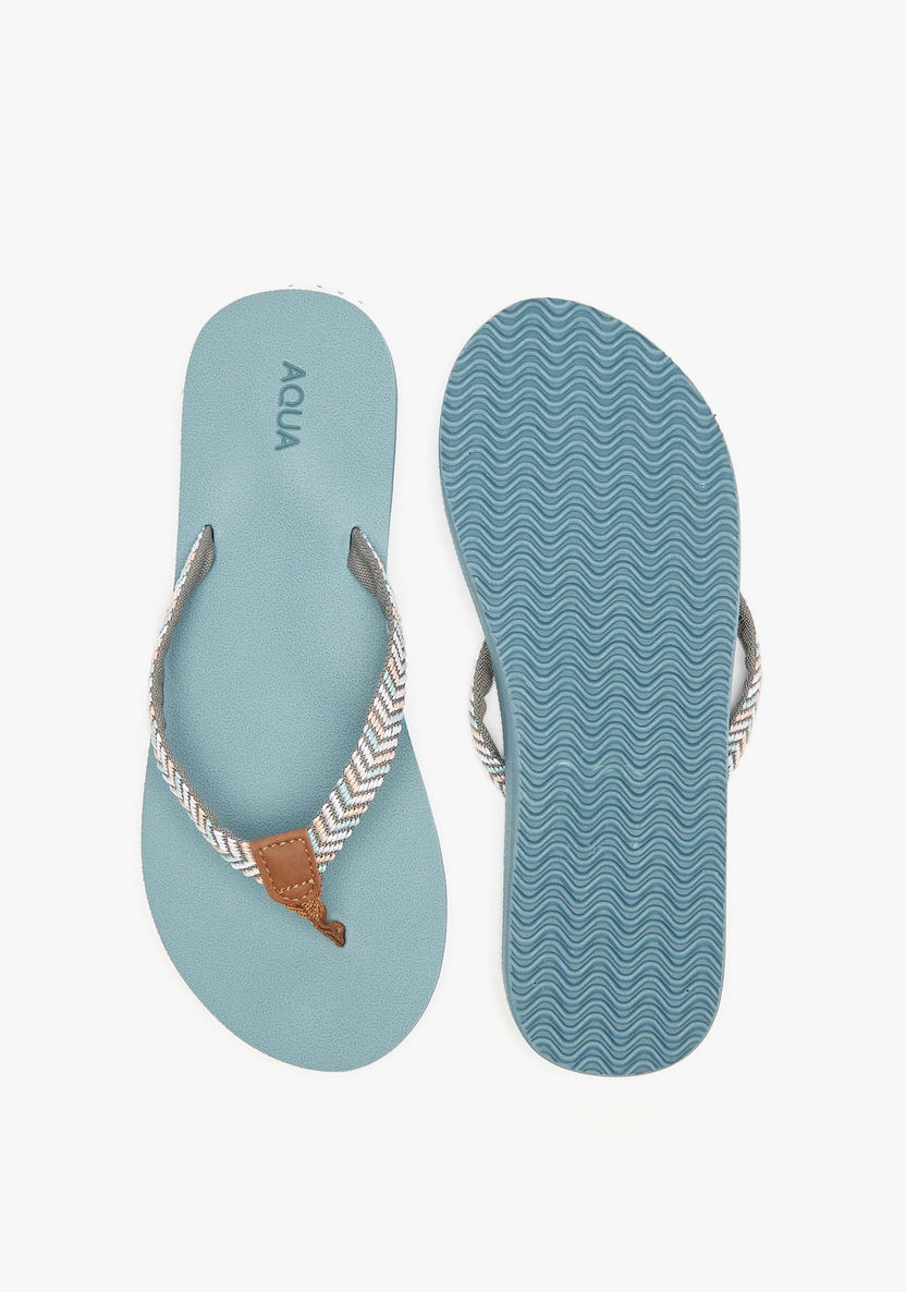 Aqua Textured Thong Slippers-Women%27s Flip Flops & Beach Slippers-image-4