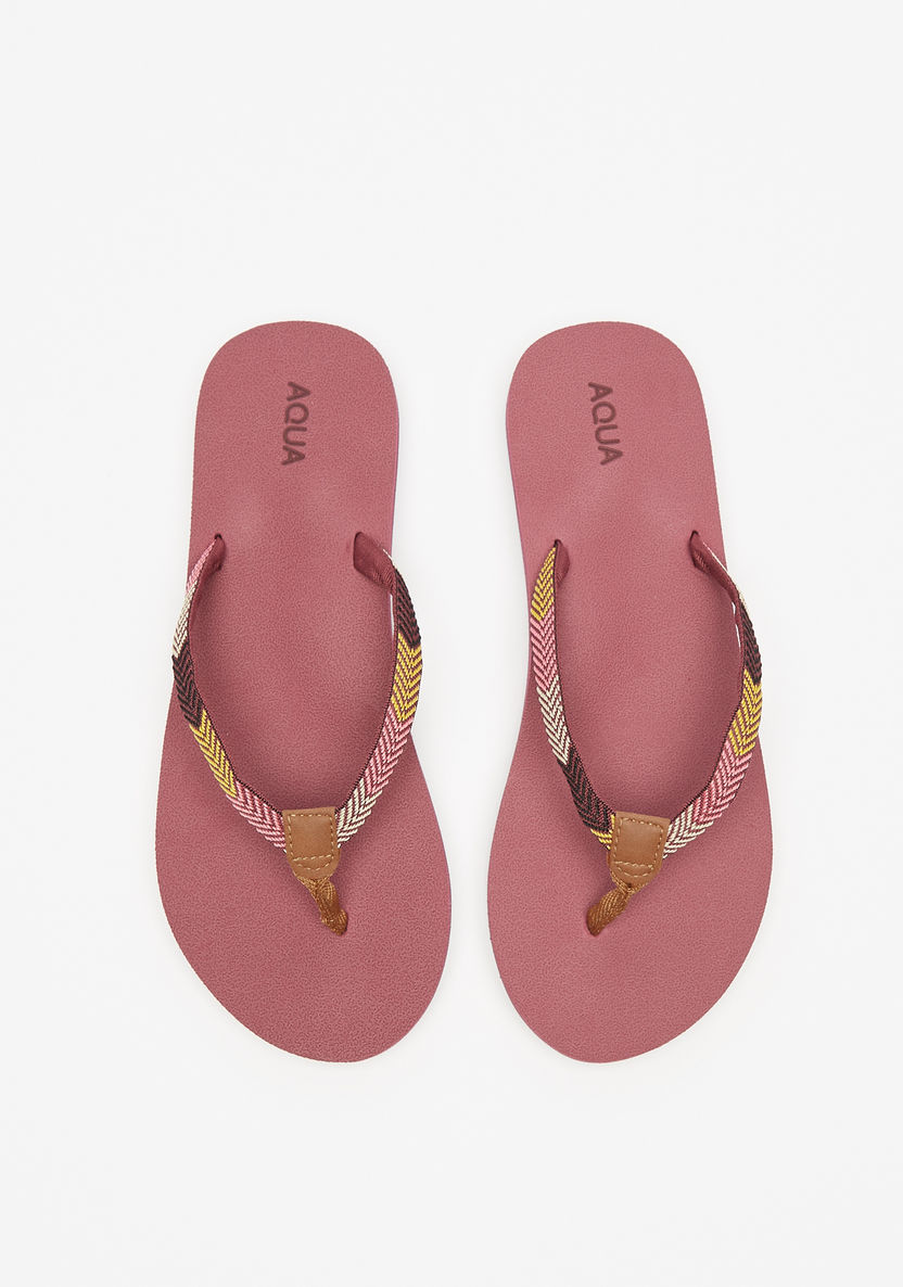 Aqua Textured Thong Slippers-Women%27s Flip Flops & Beach Slippers-image-0
