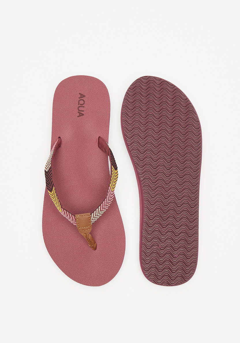 Aqua Textured Thong Slippers-Women%27s Flip Flops & Beach Slippers-image-4