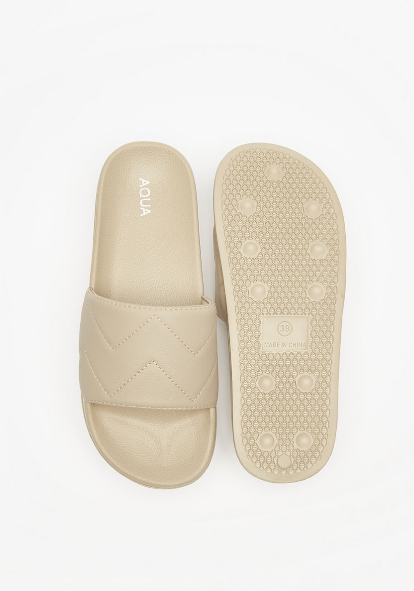 Aqua Quilted Slide Slippers-Women%27s Flip Flops & Beach Slippers-image-4