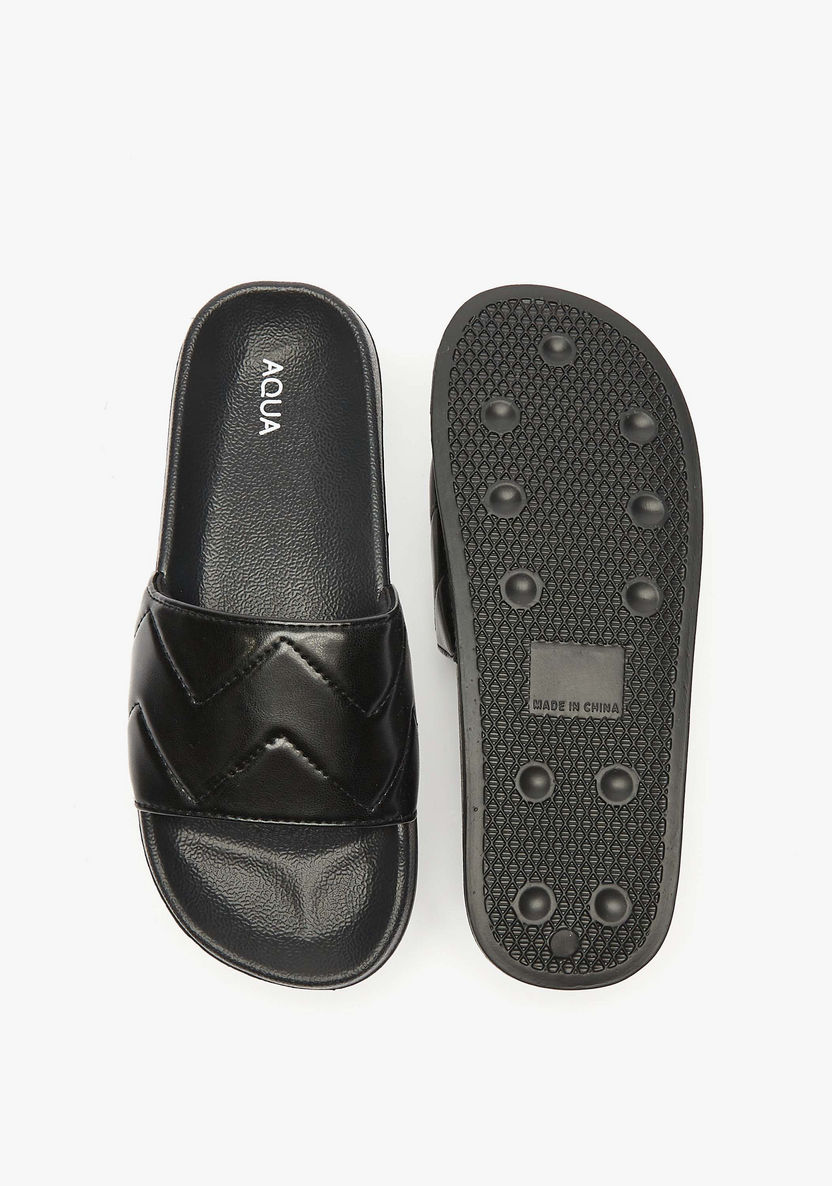 Aqua Quilted Slide Slippers-Women%27s Flip Flops & Beach Slippers-image-4