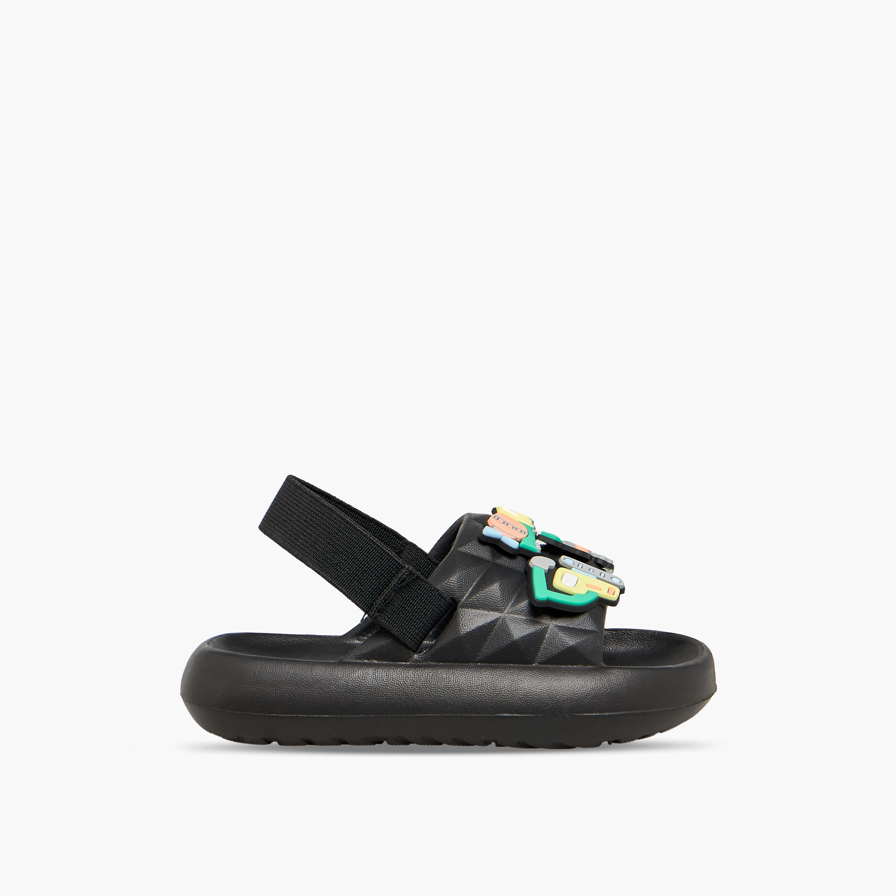 Aqua Boys Construction Vehicle Applique Slides-boys-shoes-flipflopsandslides-image-3