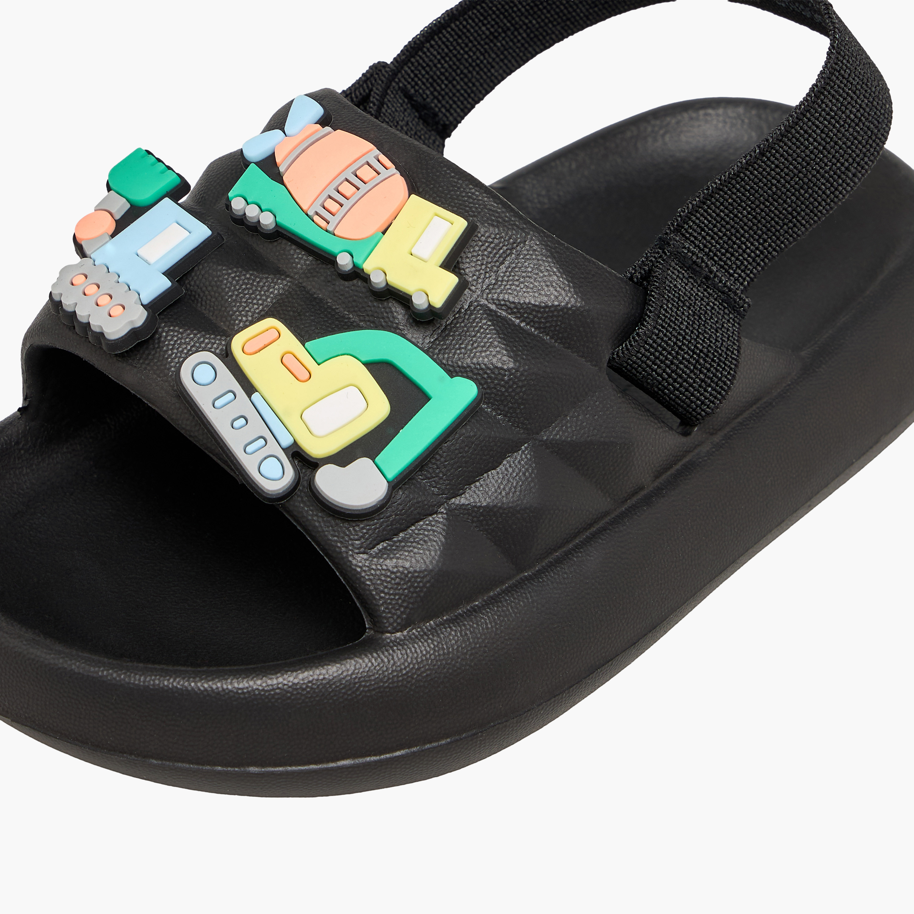 Aqua Boys Construction Vehicle Applique Slides-boys-shoes-flipflopsandslides-image-4